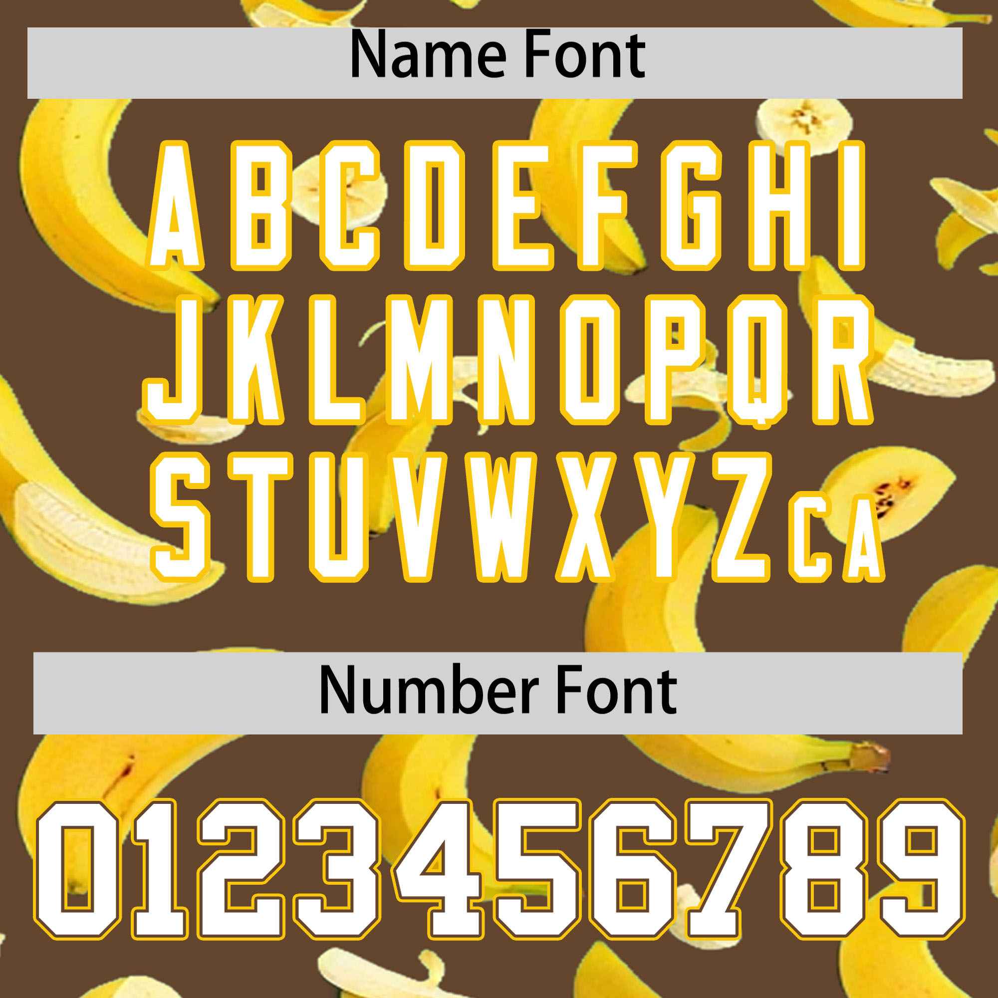 Custom Light Brown Varsity Full-Zip Banana Pattern Letterman Bomber Jacket | Graffiti Pattern | Embroidery&Dye-sublimation printing | KXKSHOP