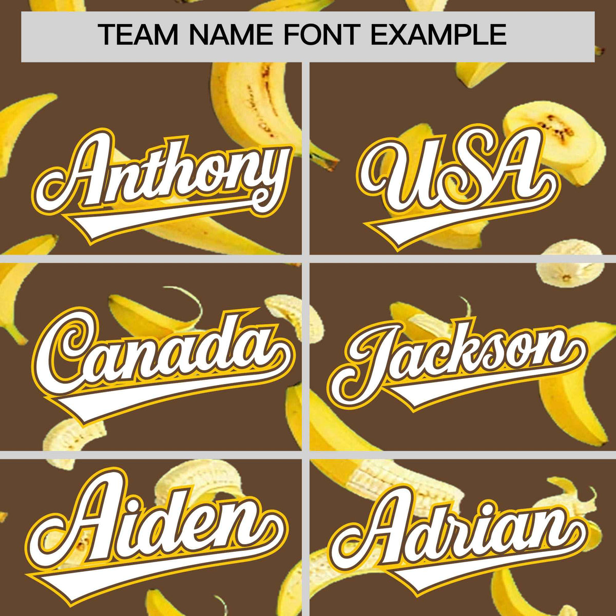 Custom Light Brown Varsity Full-Zip Banana Pattern Letterman Bomber Jacket | Graffiti Pattern | Embroidery&amp;Dye-sublimation printing | KXKSHOP