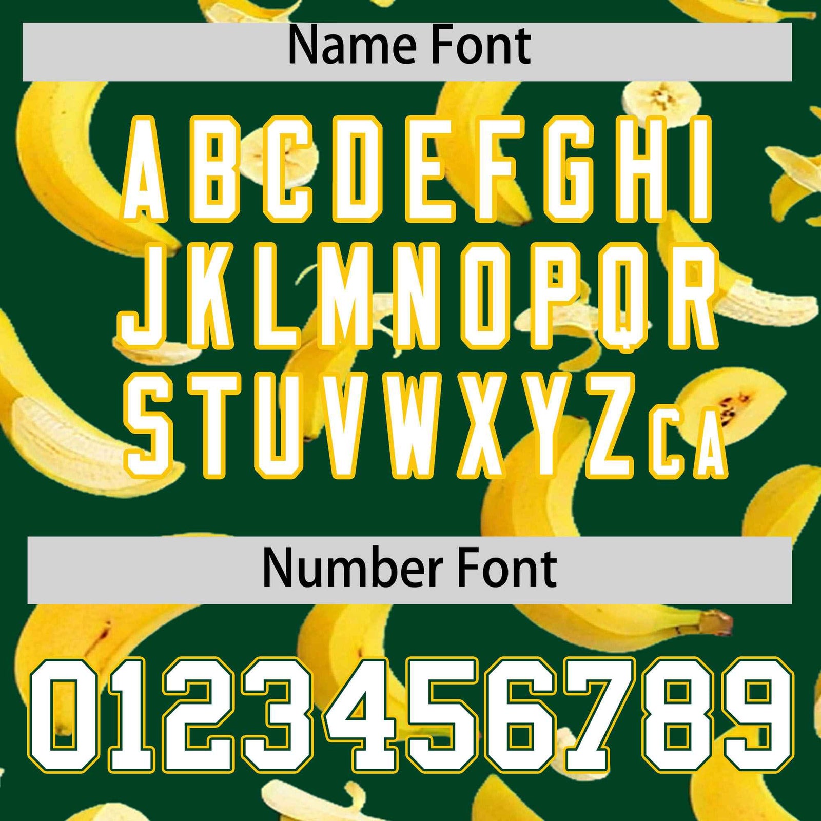 Custom Green Varsity Full-Zip Banana Pattern Letterman Bomber Jacket | Graffiti Pattern | Embroidery&Dye-sublimation printing | KXKSHOP