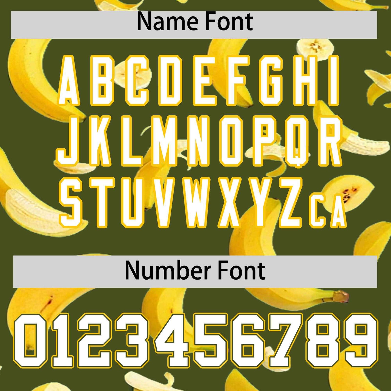 Custom Olive Varsity Full-Zip Banana Pattern Letterman Bomber Jacket | Graffiti Pattern | Embroidery&Dye-sublimation printing | KXKSHOP