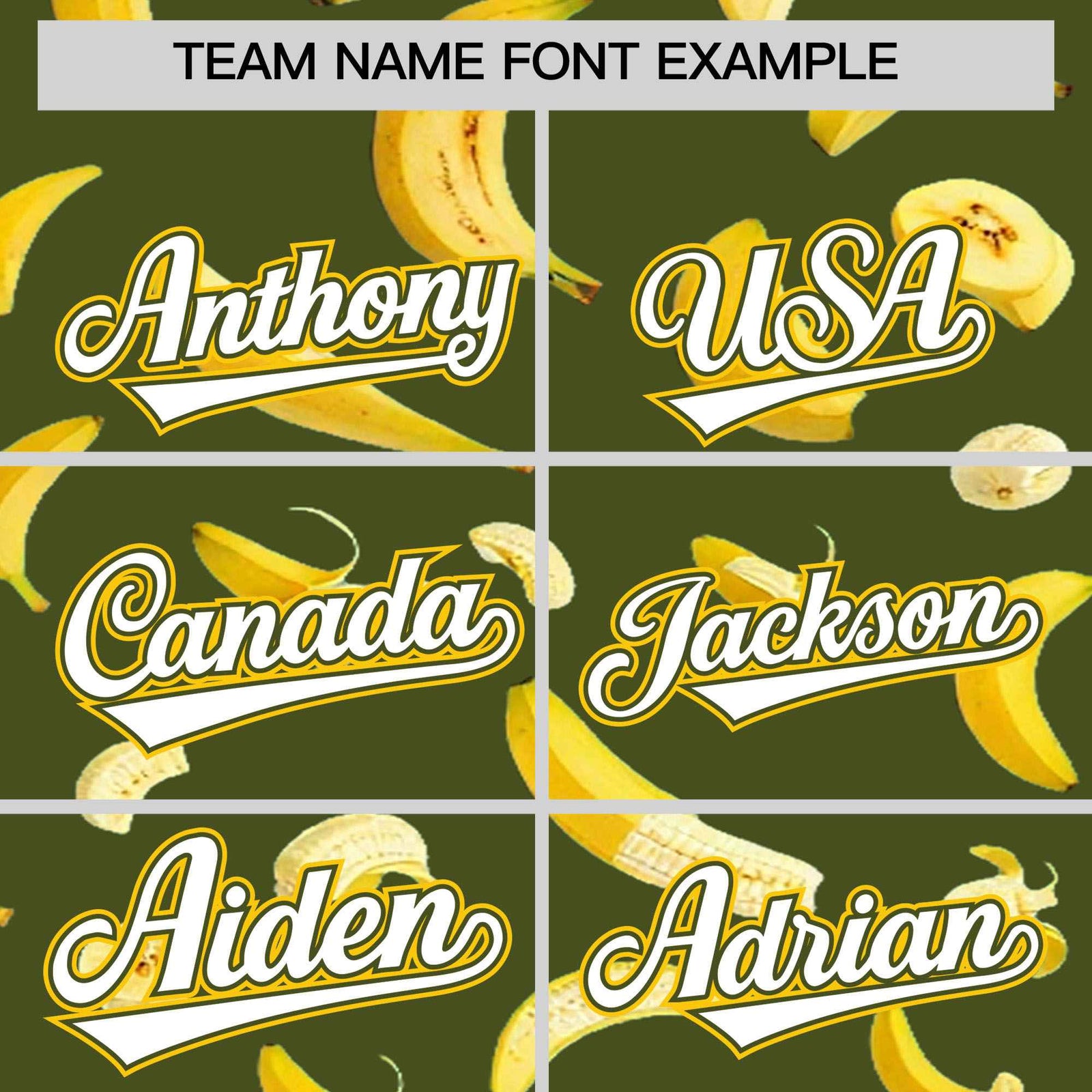 Custom Olive Varsity Full-Zip Banana Pattern Letterman Bomber Jacket | Graffiti Pattern | Embroidery&Dye-sublimation printing | KXKSHOP