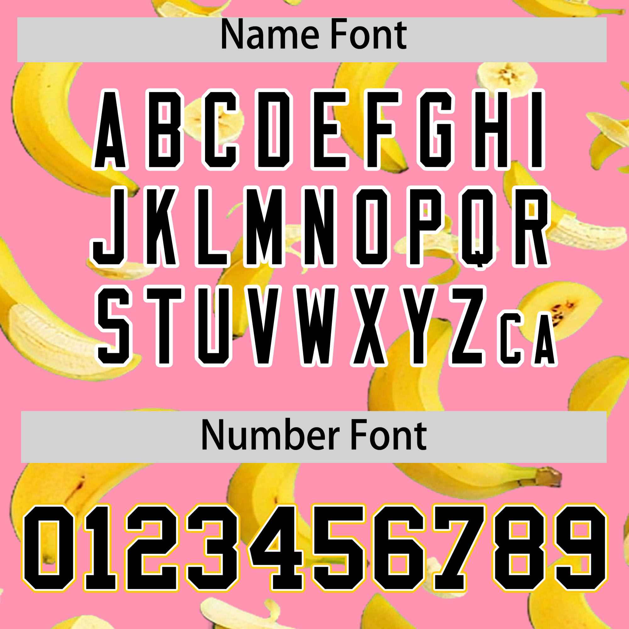 Custom Light Pink Varsity Full-Zip Banana Pattern Letterman Bomber Jacket | Graffiti Pattern | Embroidery&Dye-sublimation printing | KXKSHOP