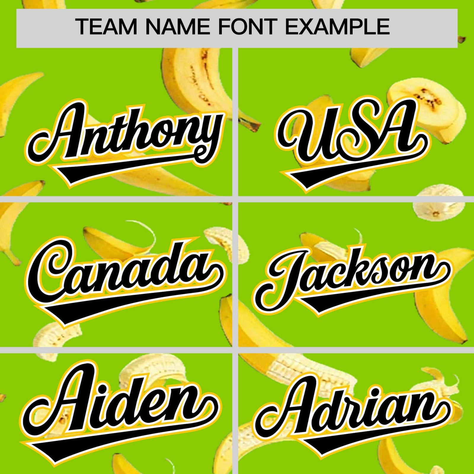 Custom Neon Green Varsity Full-Zip Banana Pattern Letterman Bomber Jacket | Graffiti Pattern | Embroidery&Dye-sublimation printing | KXKSHOP