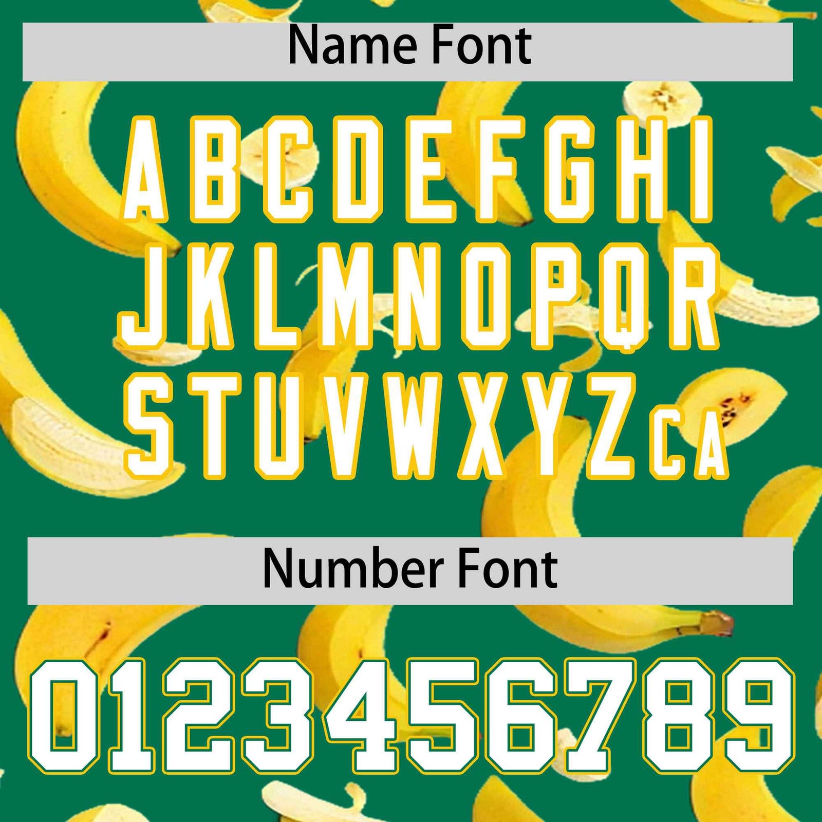 Custom Kelly Green Varsity Full-Zip Banana Pattern Letterman Bomber Jacket | Graffiti Pattern | Embroidery&Dye-sublimation printing | KXKSHOP