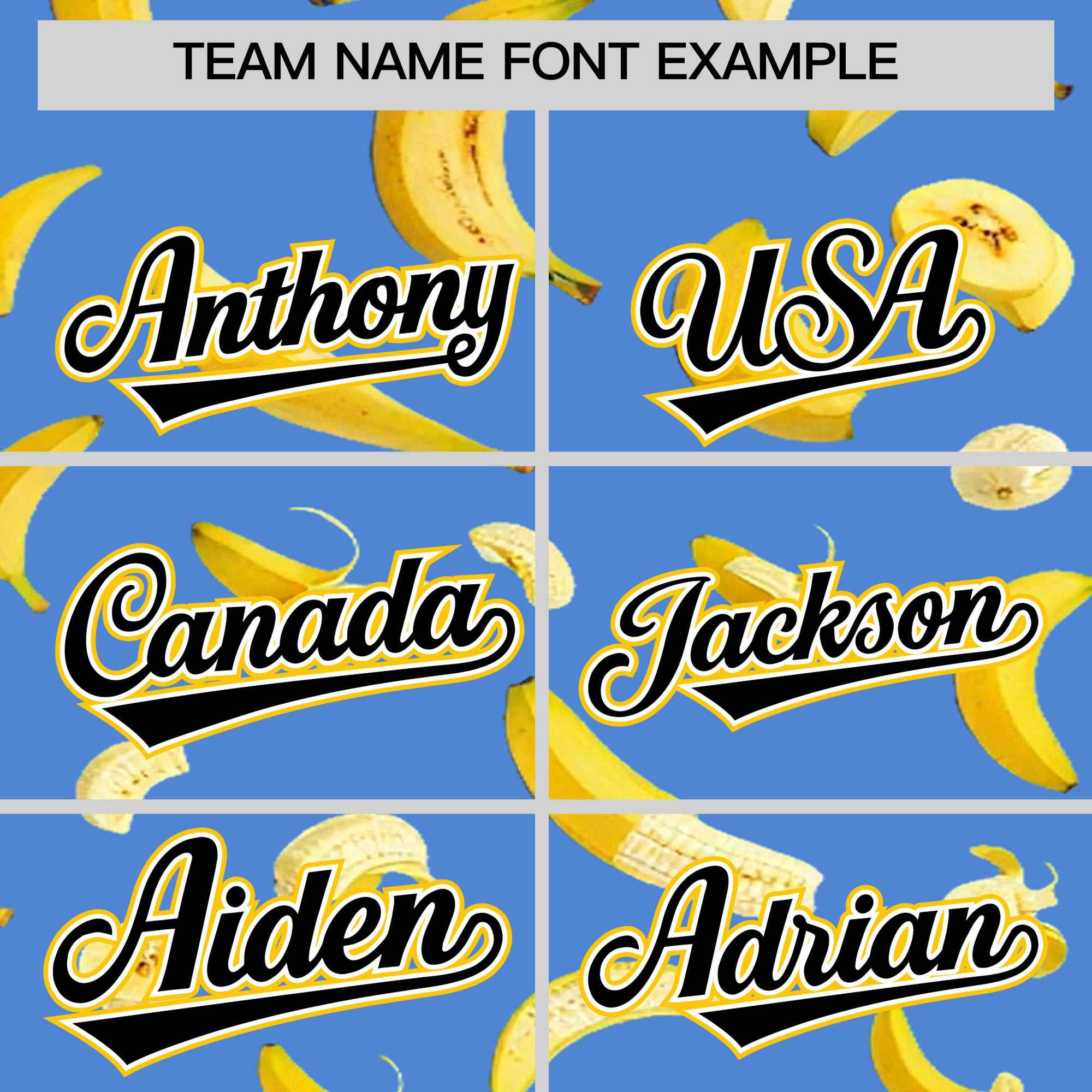 Custom Powder Blue Varsity Full-Zip Banana Pattern Letterman Bomber Jacket | Graffiti Pattern | Embroidery&Dye-sublimation printing | KXKSHOP