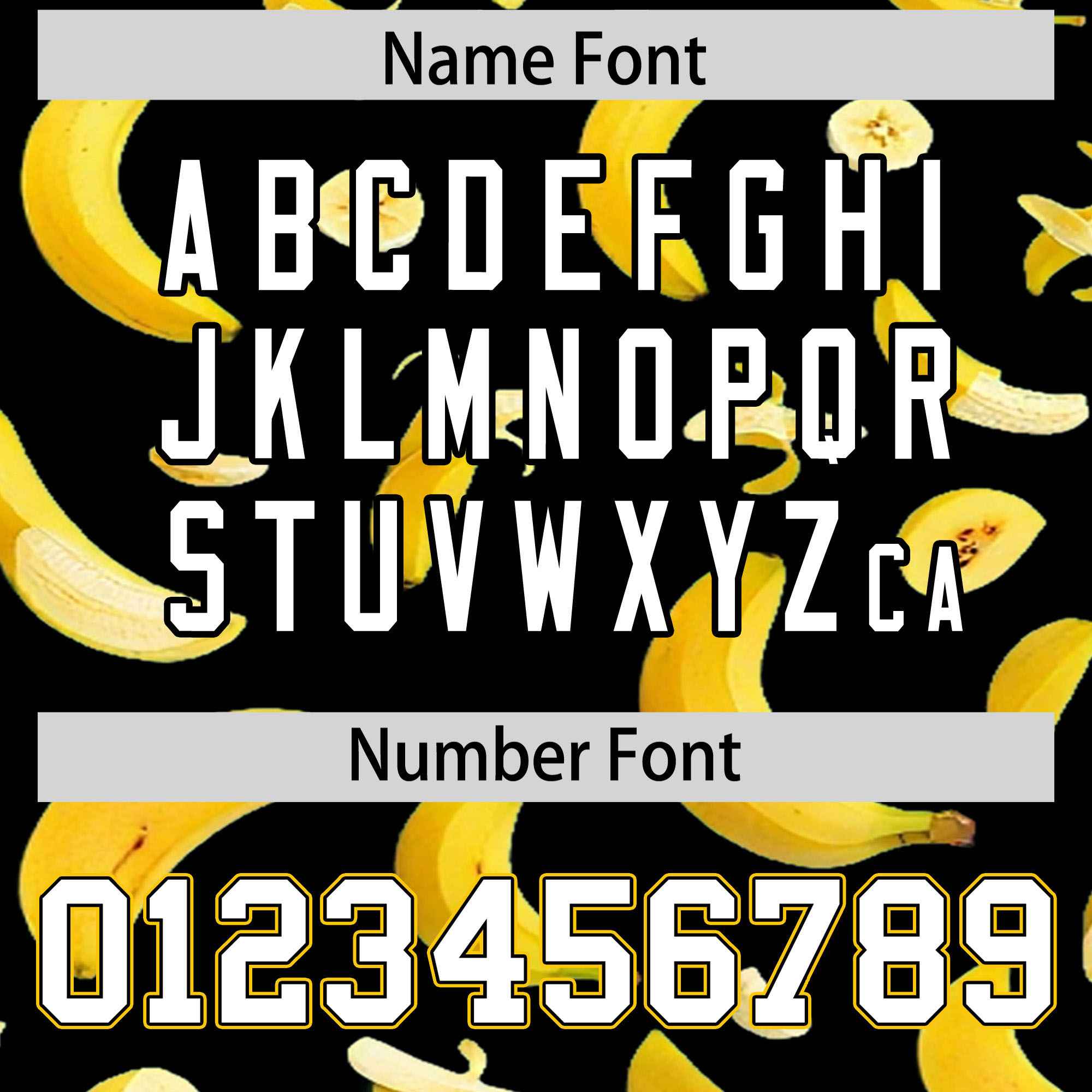 Custom Black Varsity Full-Zip Banana Pattern Letterman Bomber Jacket | Graffiti Pattern | Embroidery&Dye-sublimation printing | KXKSHOP