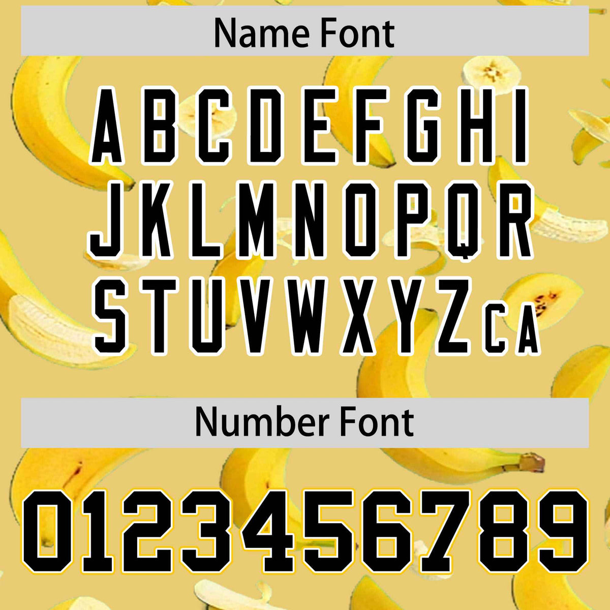 Custom Old Gold Varsity Full-Zip Banana Pattern Letterman Bomber Jacket | Graffiti Pattern | Embroidery&amp;Dye-sublimation printing | KXKSHOP