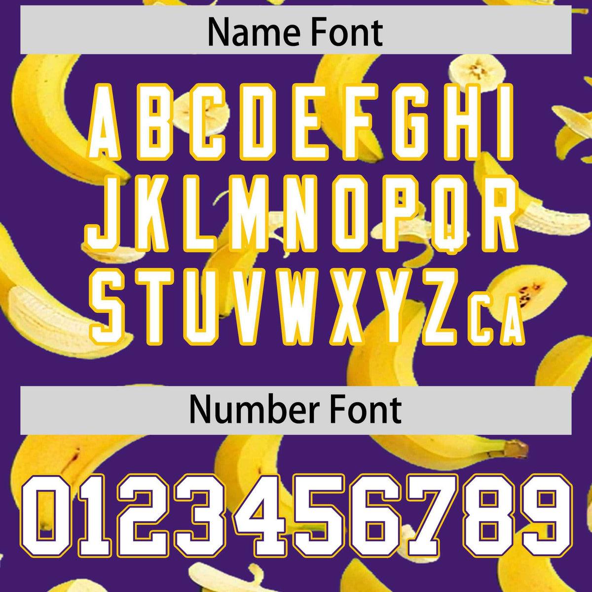 Custom Purple Varsity Full-Zip Banana Pattern Letterman Bomber Jacket | Graffiti Pattern | Embroidery&amp;Dye-sublimation printing | KXKSHOP