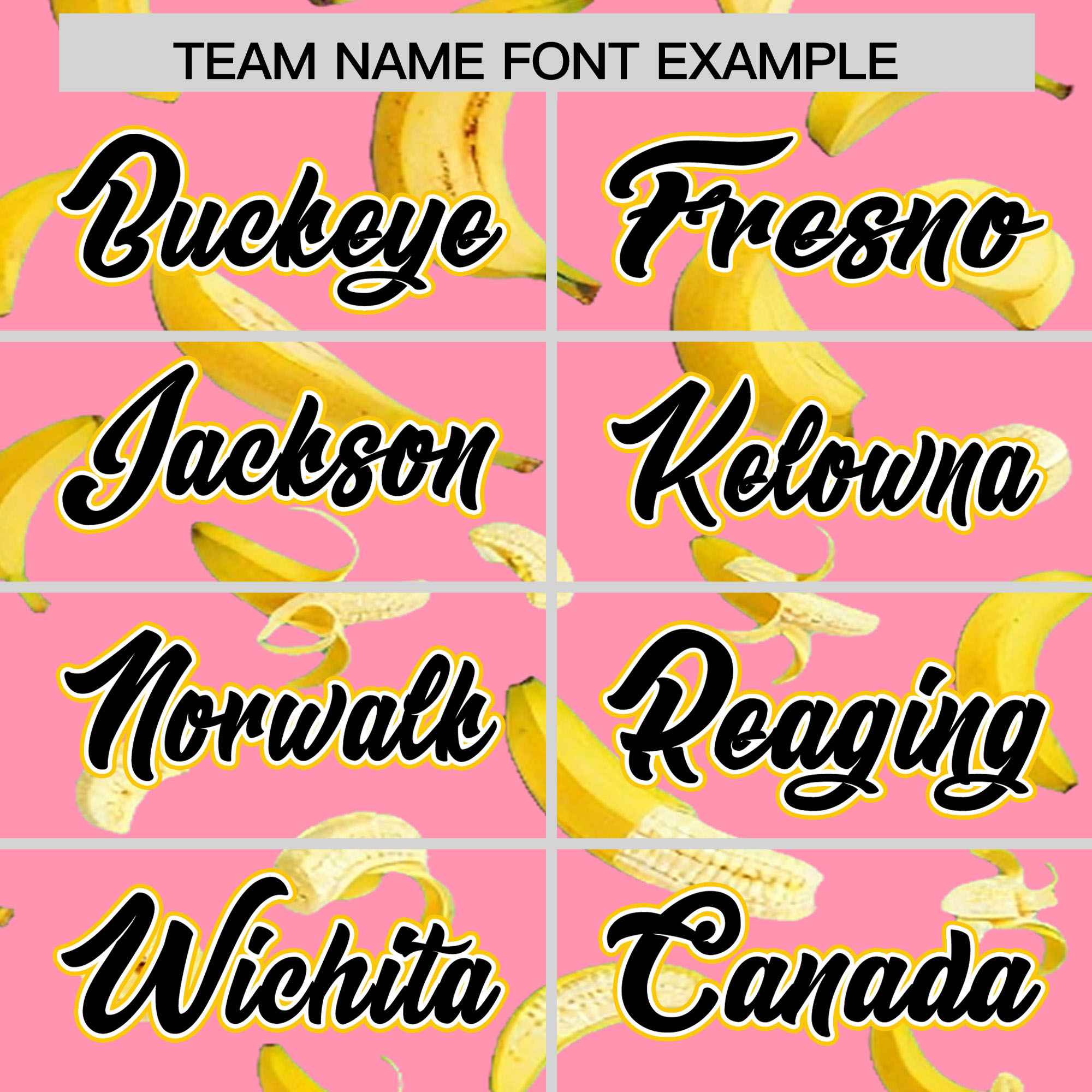 Custom Light Pink Varsity Full-Zip Banana Pattern Letterman Bomber Jacket | Graffiti Pattern | Embroidery&Dye-sublimation printing | KXKSHOP