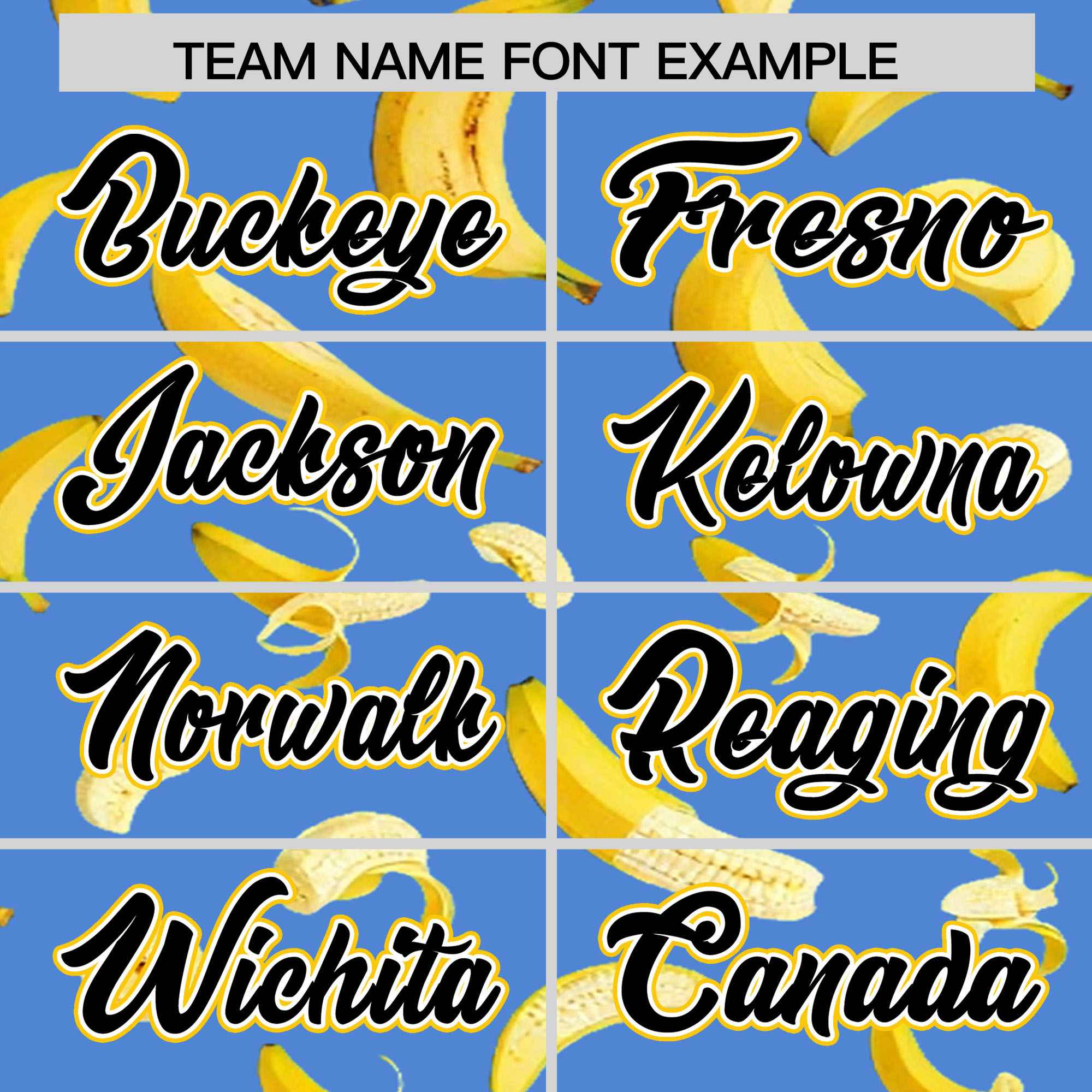 Custom Powder Blue Varsity Full-Zip Banana Pattern Letterman Bomber Jacket | Graffiti Pattern | Embroidery&Dye-sublimation printing | KXKSHOP