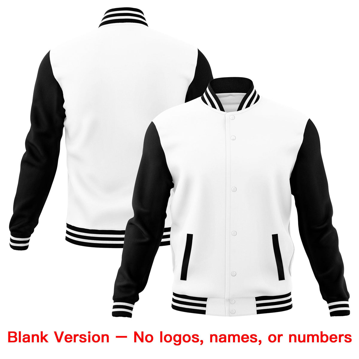 Custom White Black Pink Raglan Sleeves Full-Snap Letterman Cotton Fabric Jacket| KXKSHOP