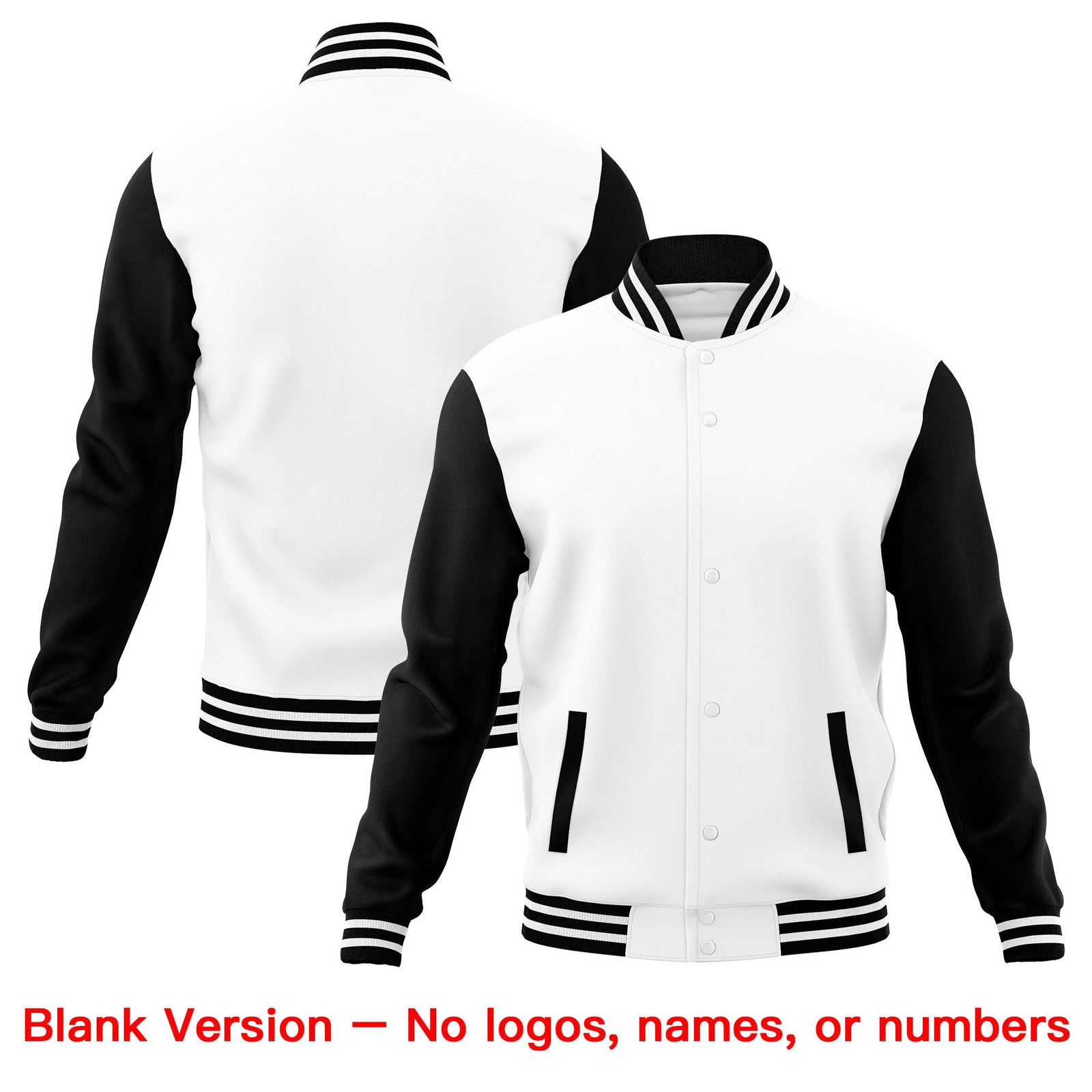 Custom White Black Pink Raglan Sleeves Full-Snap Letterman Cotton Fabric Jacket| KXKSHOP