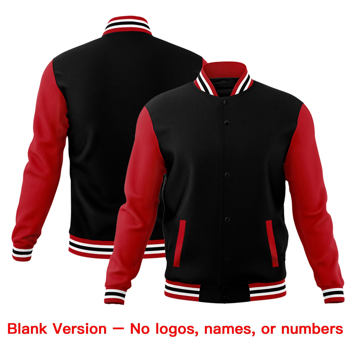 Custom Red Black Raglan Sleeves Classic Style Letterman Cotton Fabric Jacket| KXKSHOP