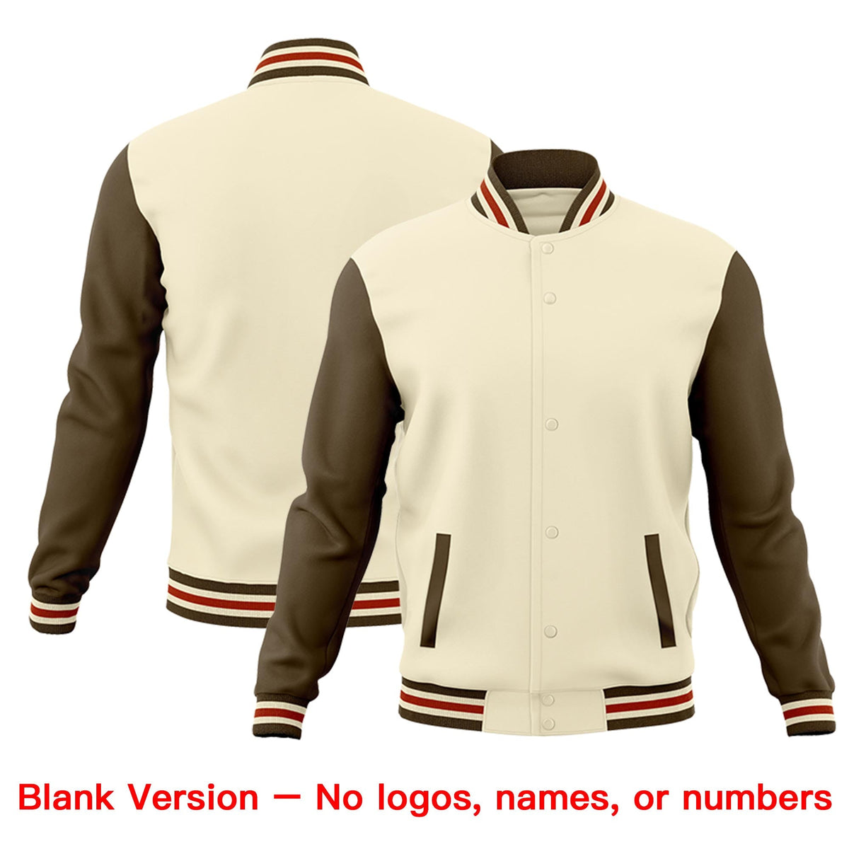 Custom Cream Light Brown Dark Orange Raglan Sleeves Classic Style Letterman Cotton Fabric Jacket| KXKSHOP