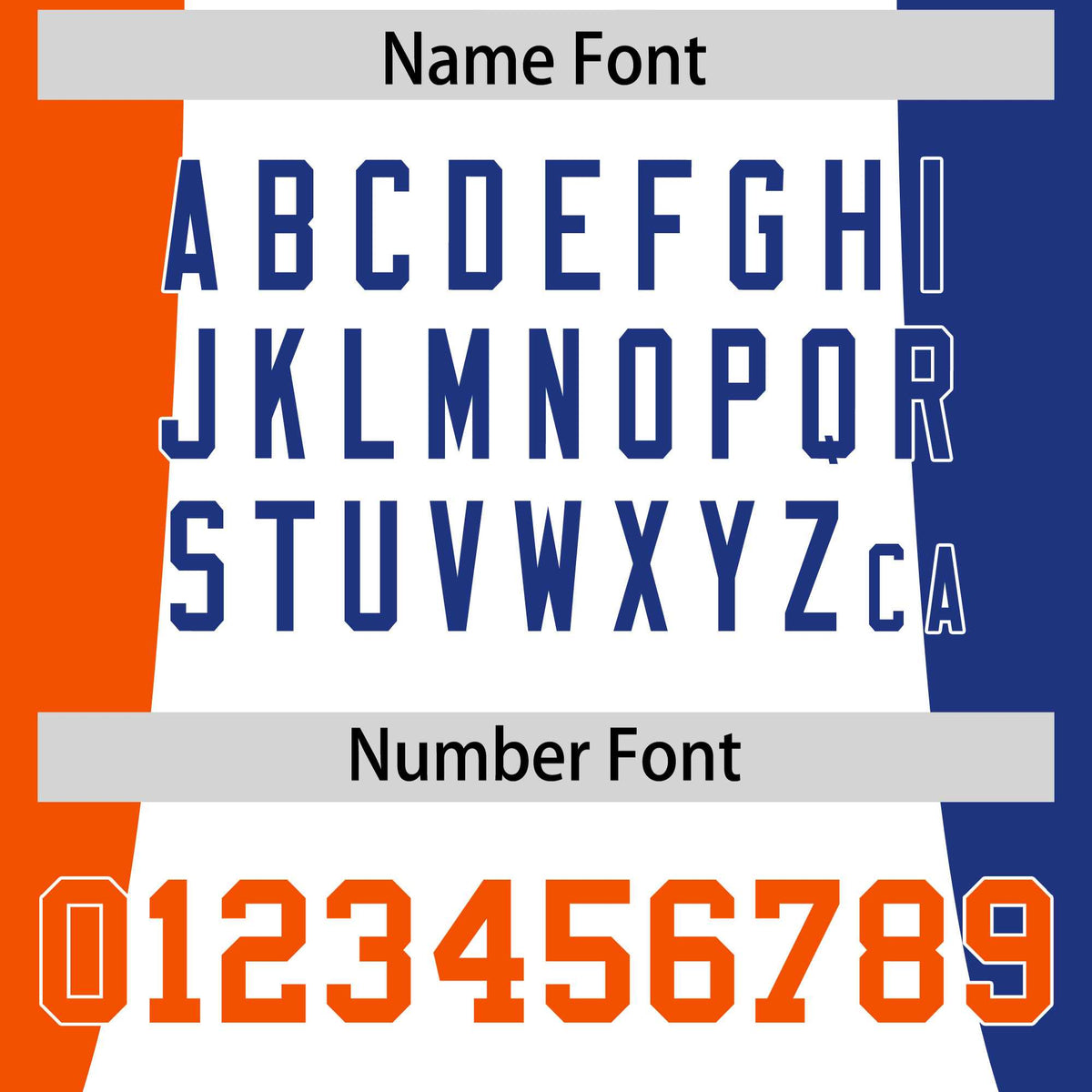 Custom Navy Orange Royal Blue Personalization Varsity Full-Snap Three Color Blocks Letterman Jacket