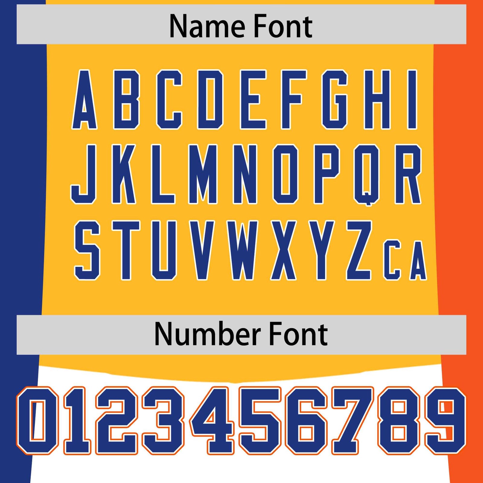 Custom Royal Blue Yellow Orange Personalization Varsity Full-Snap Three Color Blocks Letterman Jacket