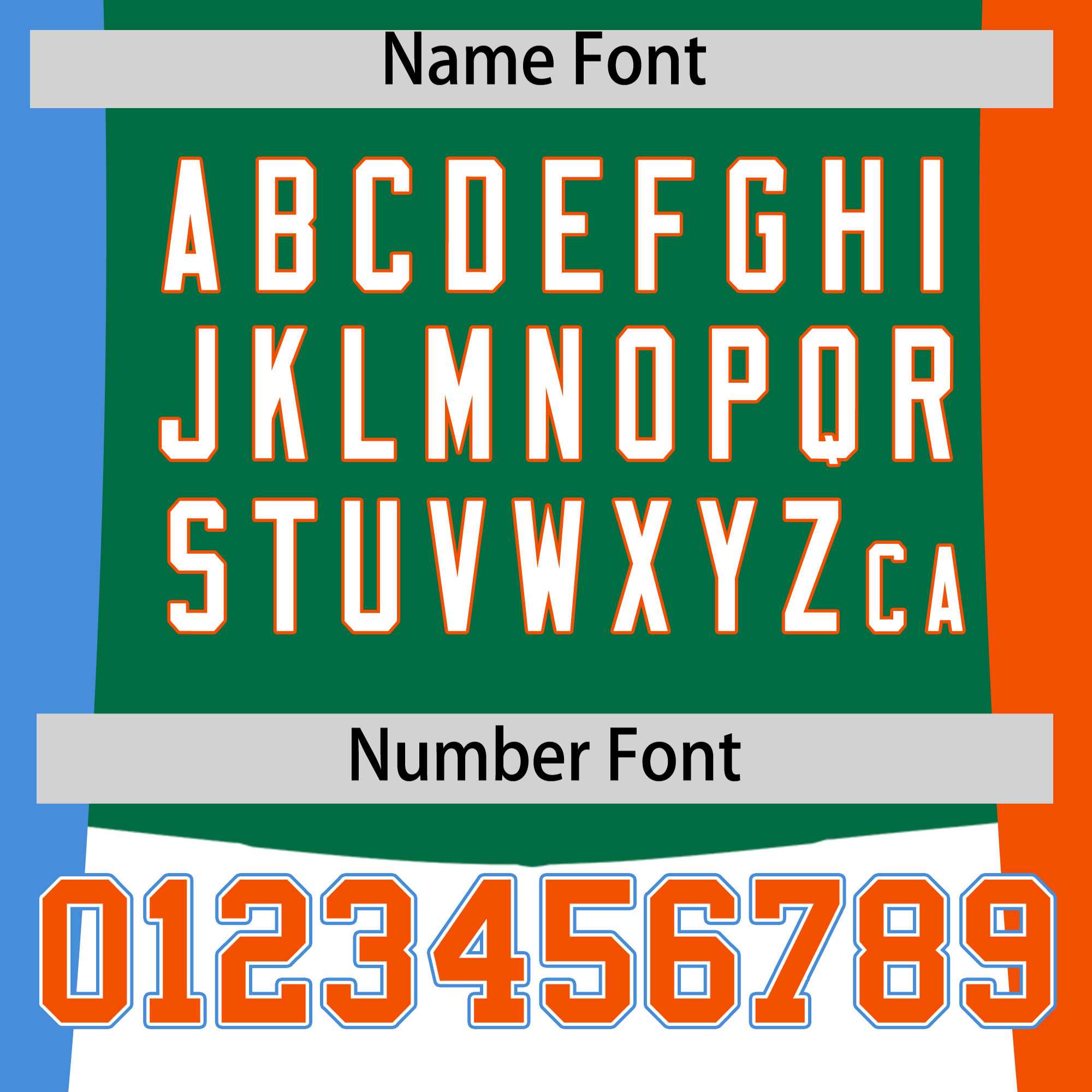 Custom Kelly Green Powder Blue Orange Personalization Varsity Full-Snap Three Color Blocks Letterman Jacket