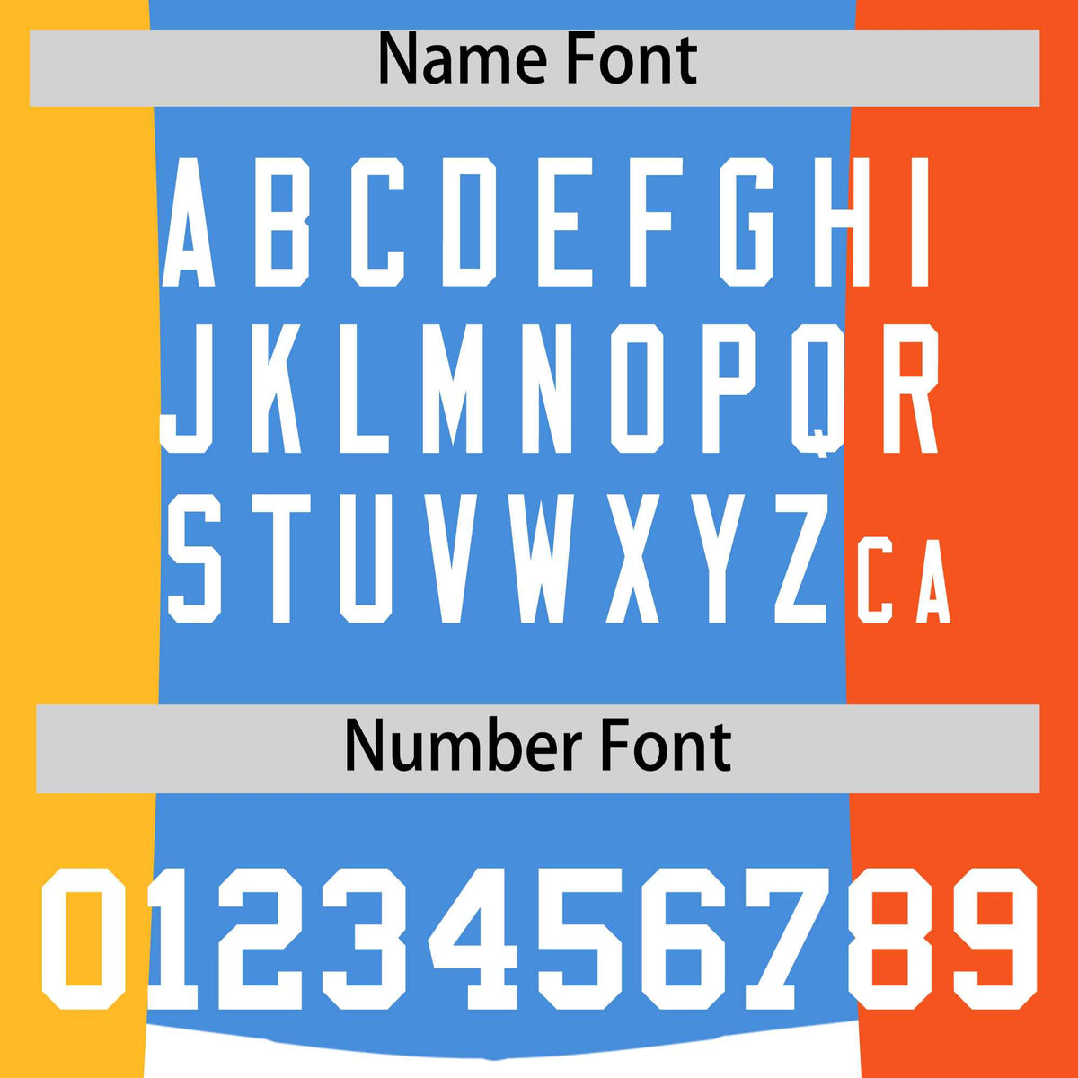 Custom Powder Blue Yellow Orange Personalization Varsity Full-Snap Three Color Blocks Letterman Jacket