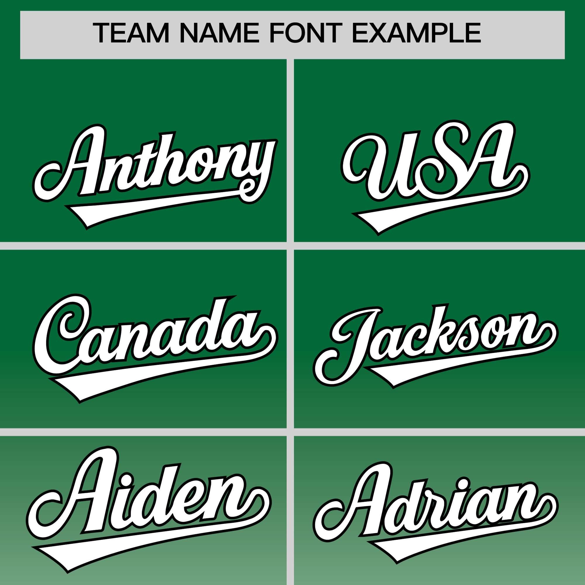 Custom Kelly Green White Full-Snap Varsity Personalization Gradient Fashion Letterman Jacket| KXKSHOP