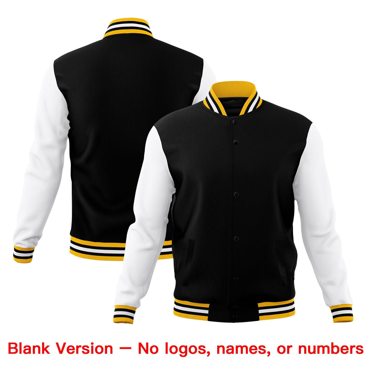 Custom Black Gold White Classic Style Full-Snap Breathable Jacket| KXKSHOP