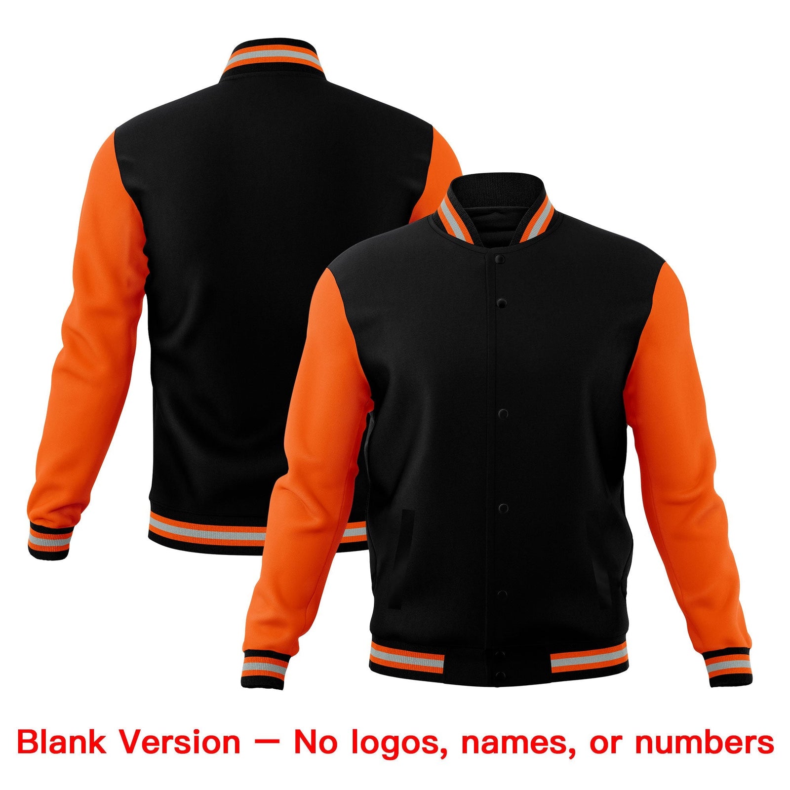 Custom Black Orange Gray Classic Style Full-Snap Breathable Jacket| KXKSHOP