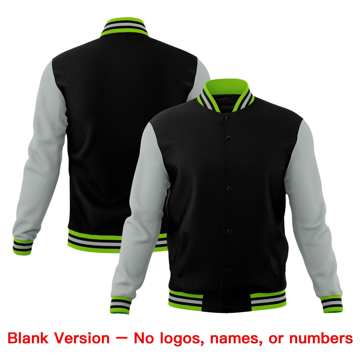 Custom Black Green Gray Classic Style Full-Snap Wrinkle-Resistant Jacket| KXKSHOP