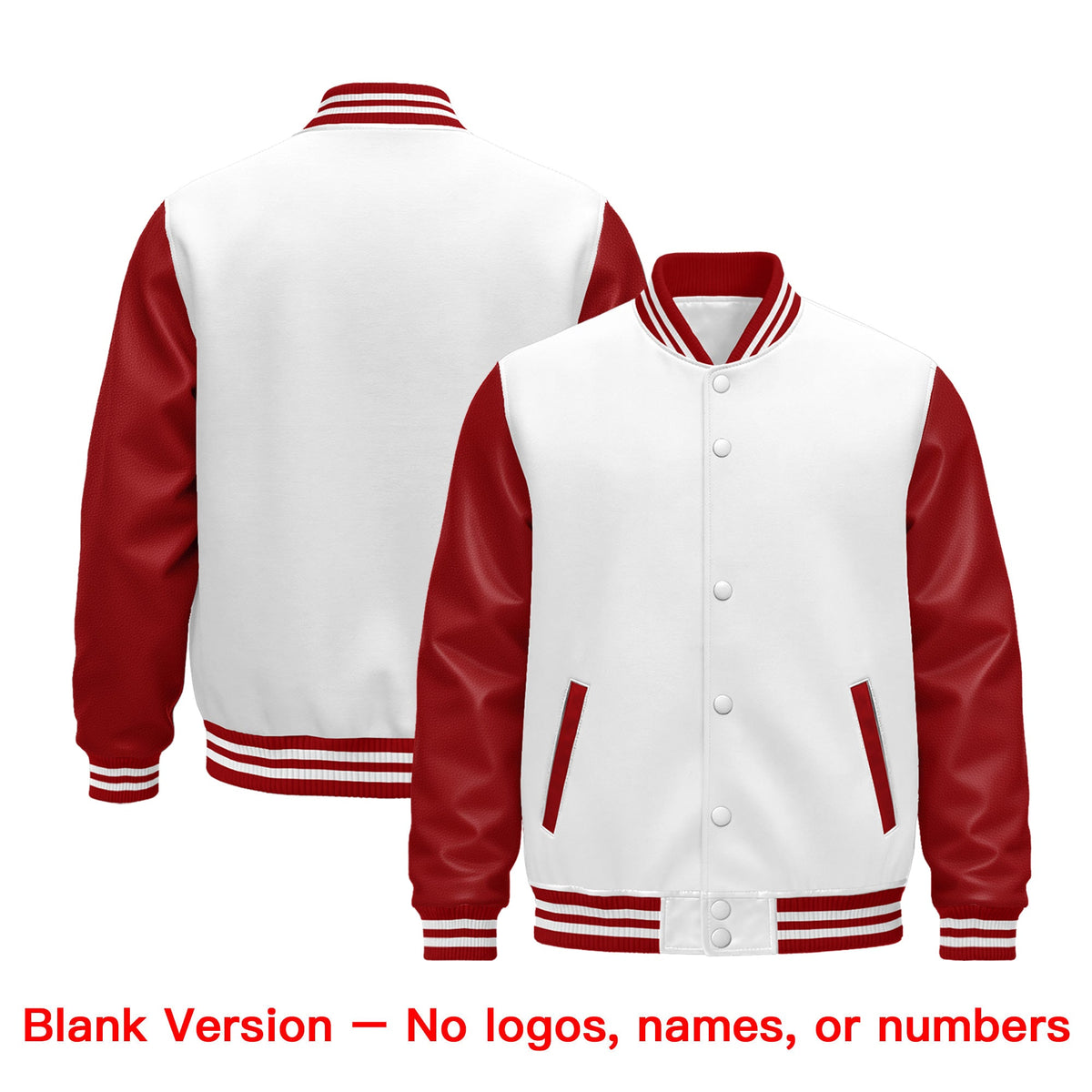 Custom Red White Kelly Green Raglan Sleeves Varsity Full-Snap Letterman Jacket| KXKSHOP