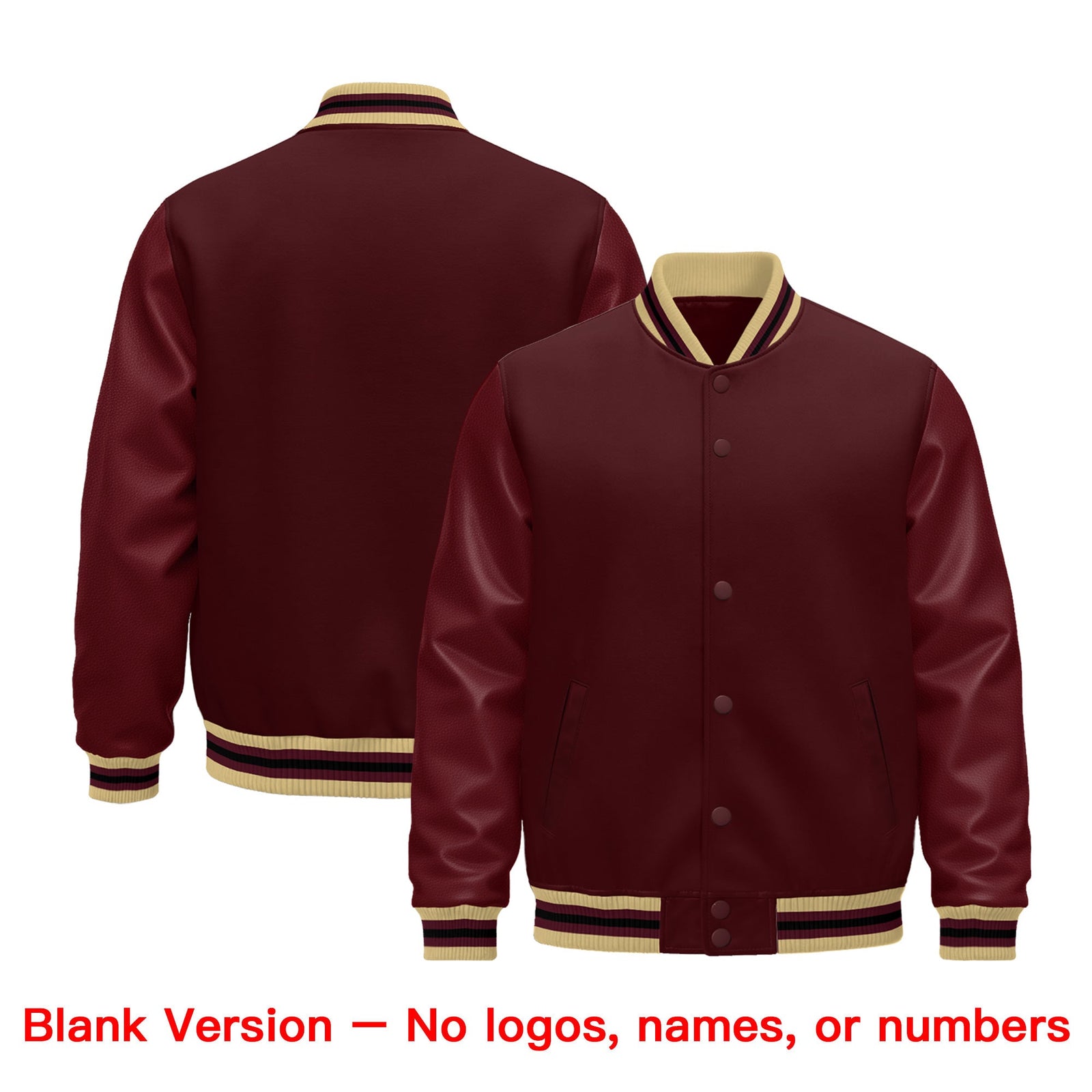 Custom Black Royal Blue White Classic Style Leather Sleeves Wrinkle-Resistant Jacket| KXKSHOP