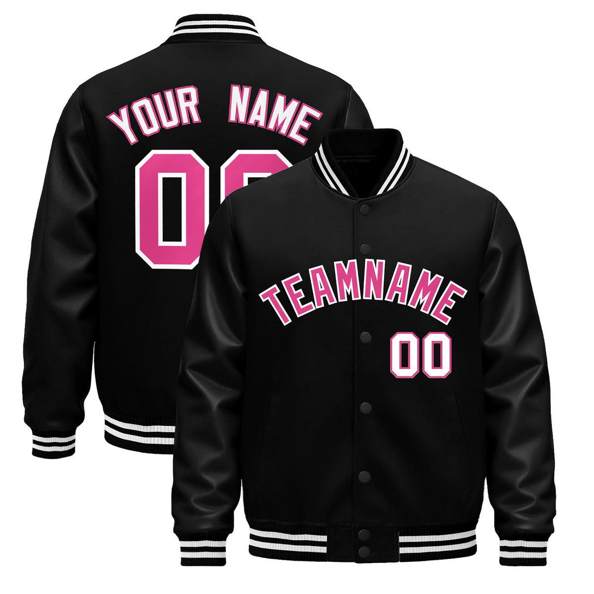 Custom Black White Classic Style Leather Sleeves Wrinkle-Resistant Jacket| KXKSHOP