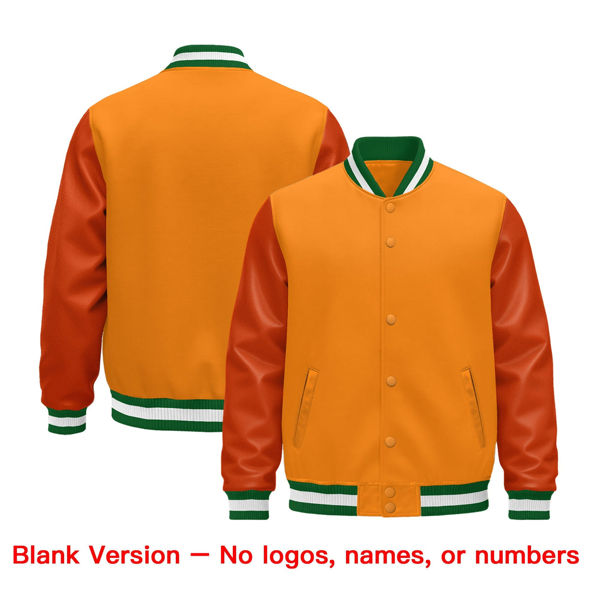 Custom Kelly Green White Classic Style Leather Sleeves Wrinkle-Resistant Jacket| KXKSHOP