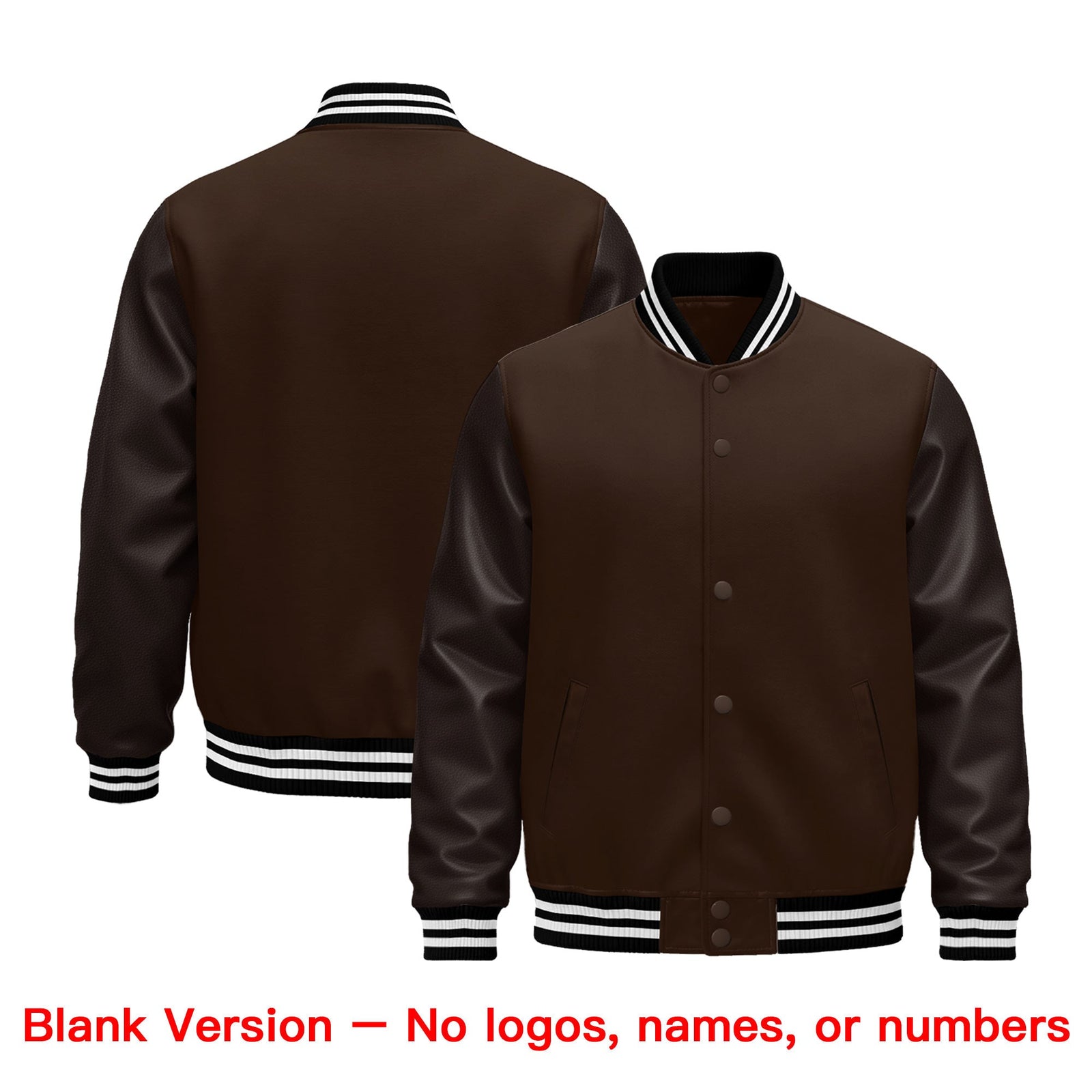Custom Brown Black White Classic Style Leather Sleeves Wrinkle-Resistant Jacket| KXKSHOP