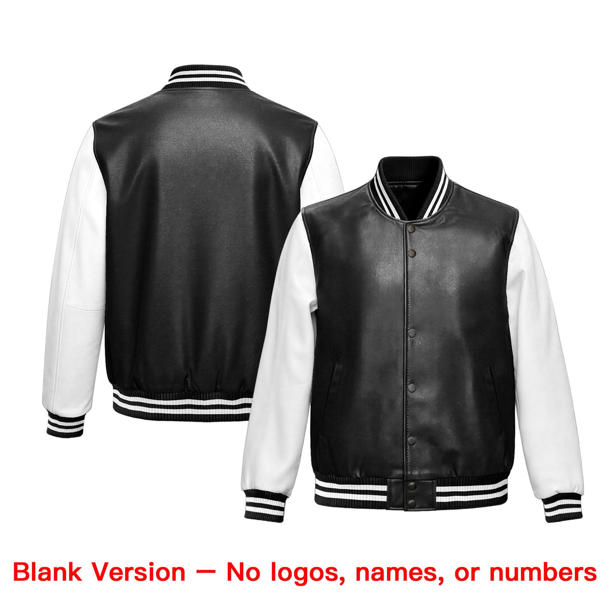 Custom Black White Dark Orange Raglan Sleeves Full-Snap Varsity Faux Leather Letterman Jacket| KXKSHOP