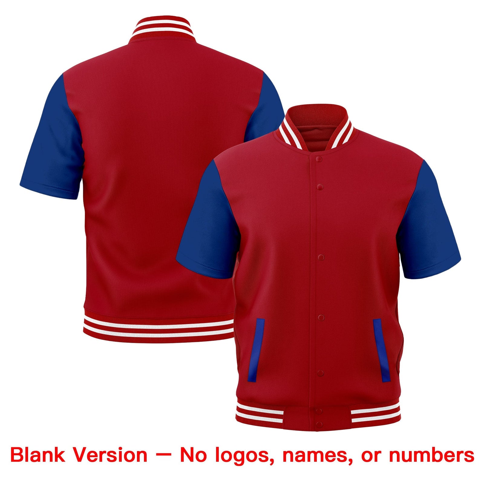 Custom Royal Blue Red White Full-Snap Classic Style Jacket| KXKSHOP