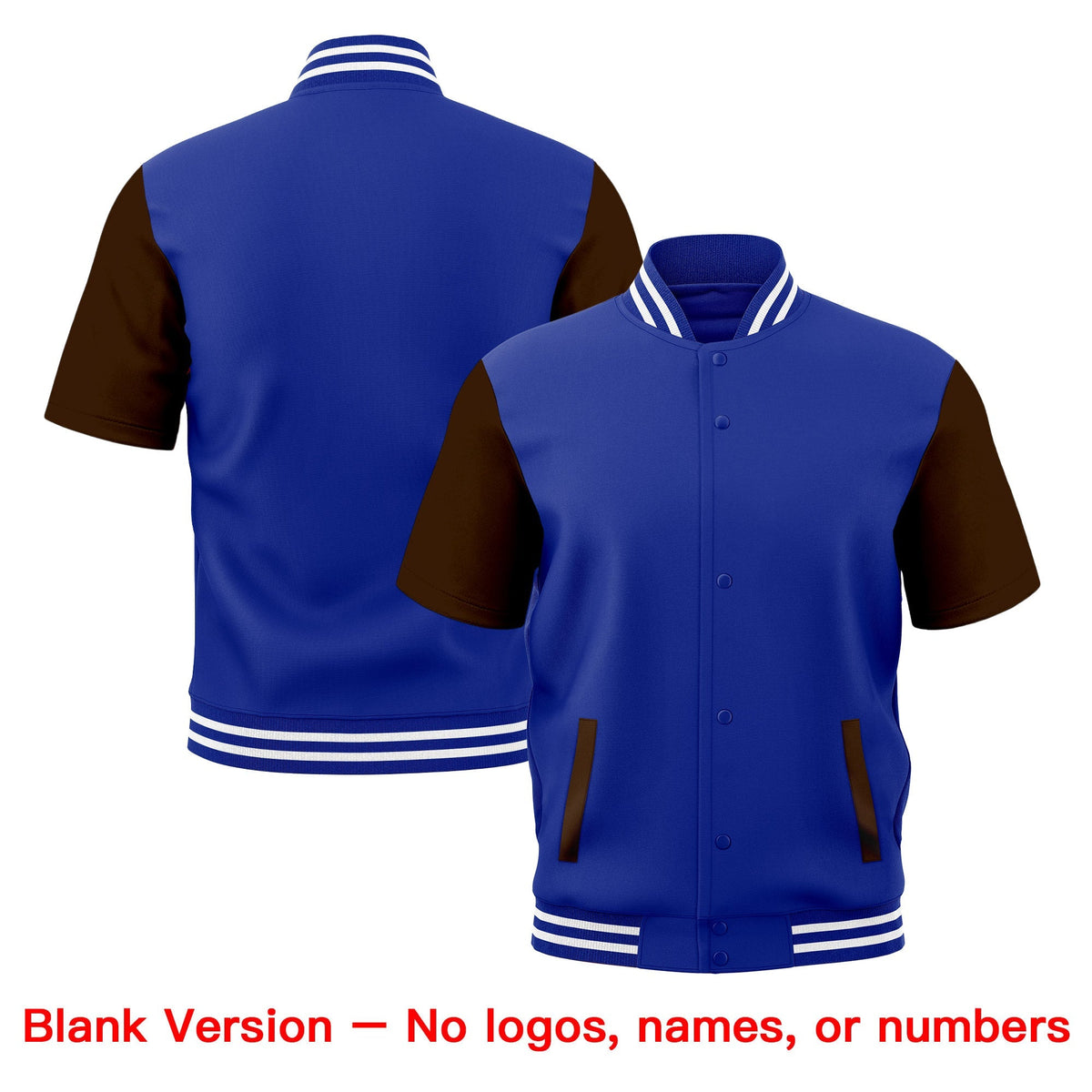 Custom Brown Royal Blue White Full-Snap Classic Style Jacket| KXKSHOP