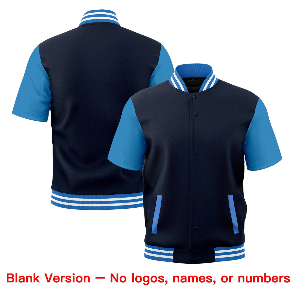 Custom Powder Blue White Full-Snap Classic Style Jacket| KXKSHOP