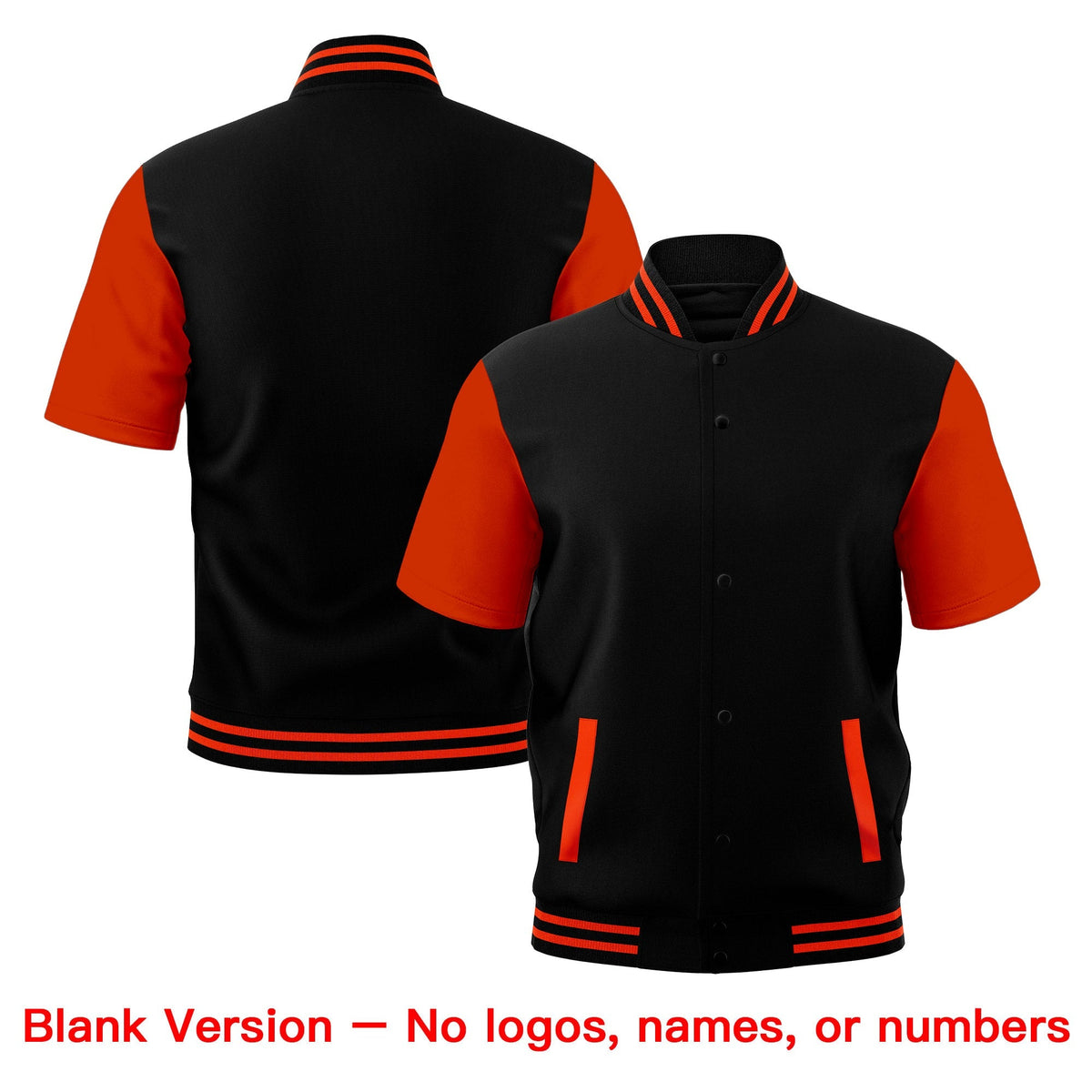 Custom Orange Black Full-Snap Classic Style Jacket| KXKSHOP