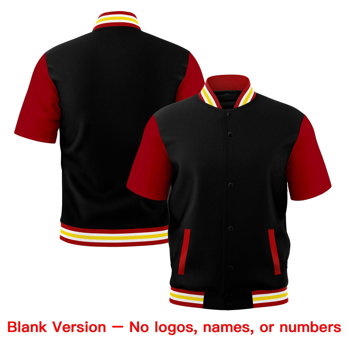 Custom Red White Gold Full-Snap Classic Style Jacket| KXKSHOP