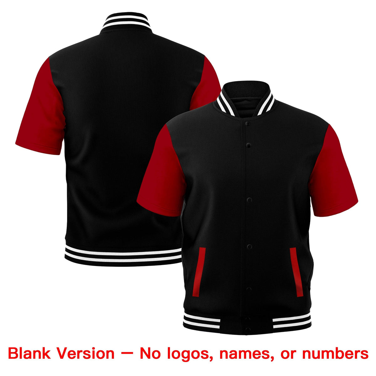 Custom Red Black White Full-Snap Classic Style Jacket| KXKSHOP