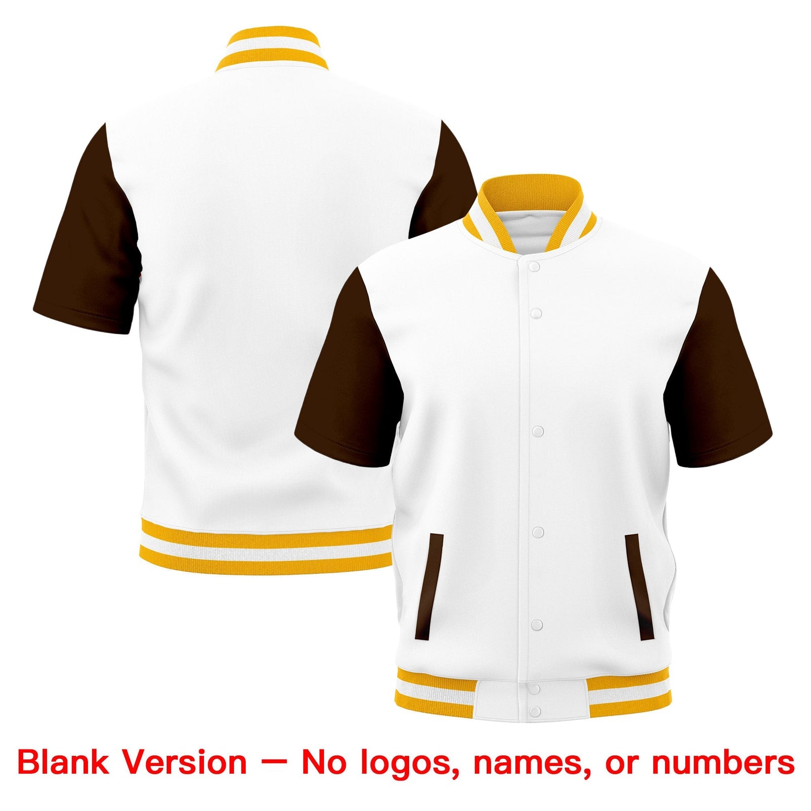 Custom Brown Gold White Full-Snap Classic Style Jacket| KXKSHOP