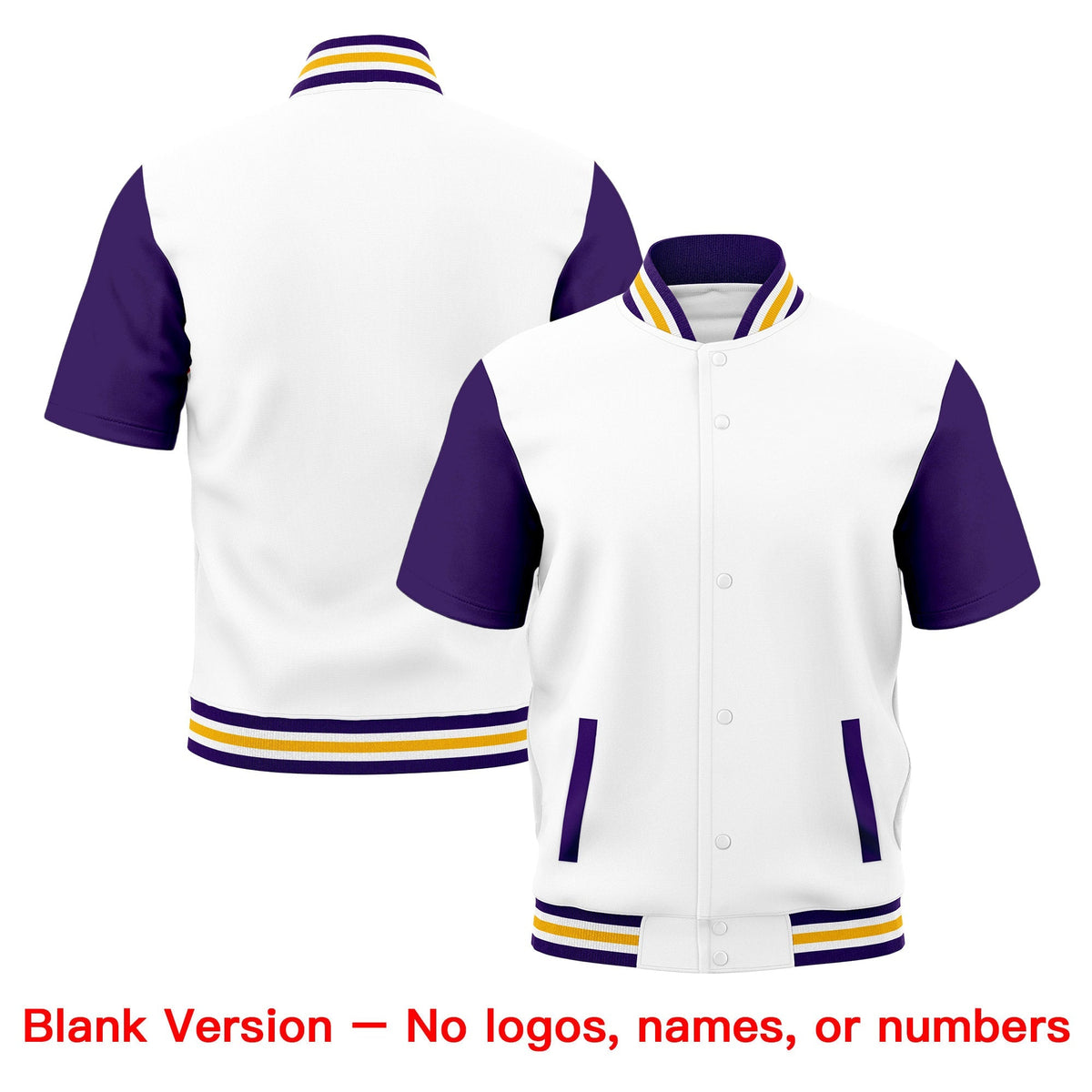 Custom Purple White Gold Full-Snap Classic Style Jacket| KXKSHOP