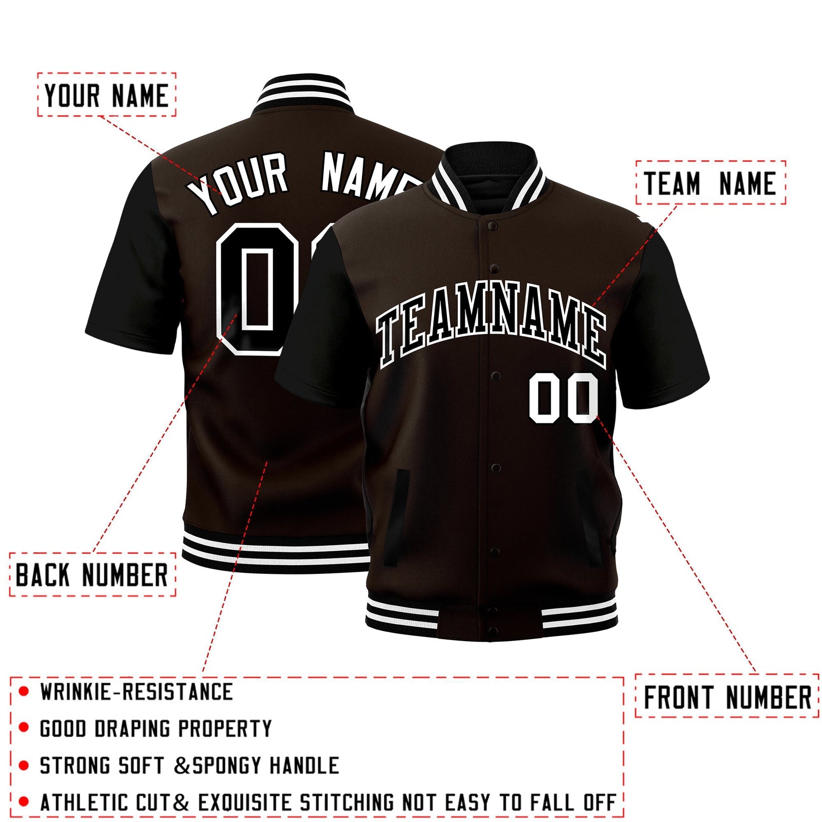 Custom Black White Full-Snap Classic Style Jacket| KXKSHOP