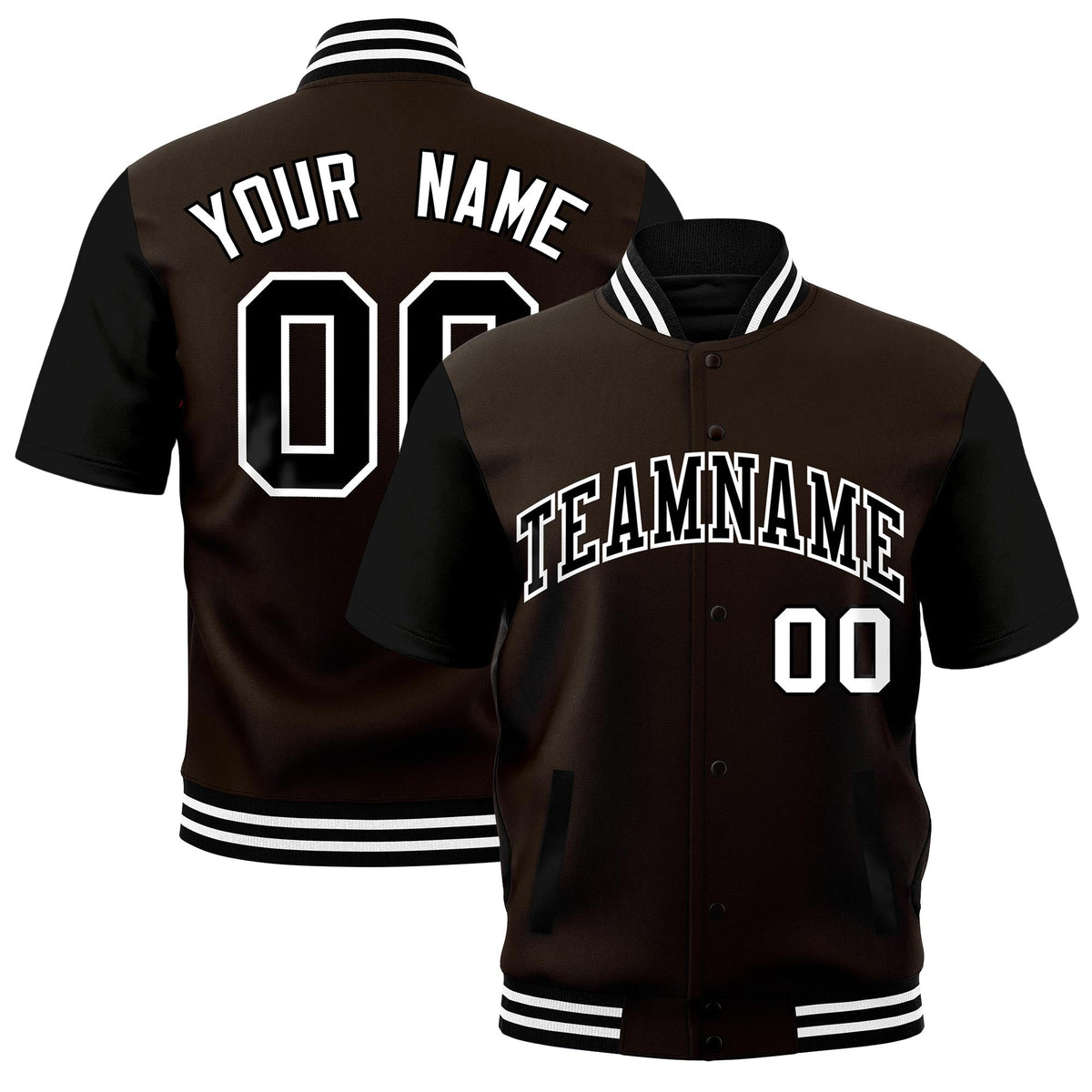 Custom Black White Full-Snap Classic Style Jacket| KXKSHOP