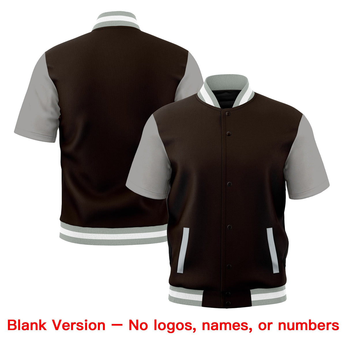 Custom Gray White Full-Snap Classic Style Jacket| KXKSHOP