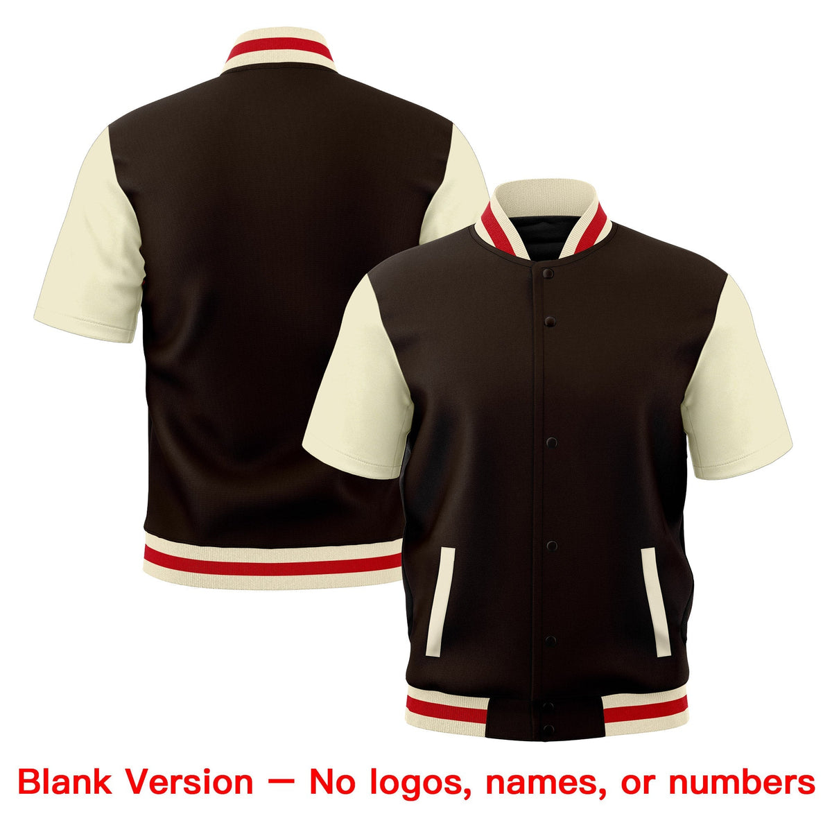 Custom Cream Red Full-Snap Classic Style Jacket| KXKSHOP