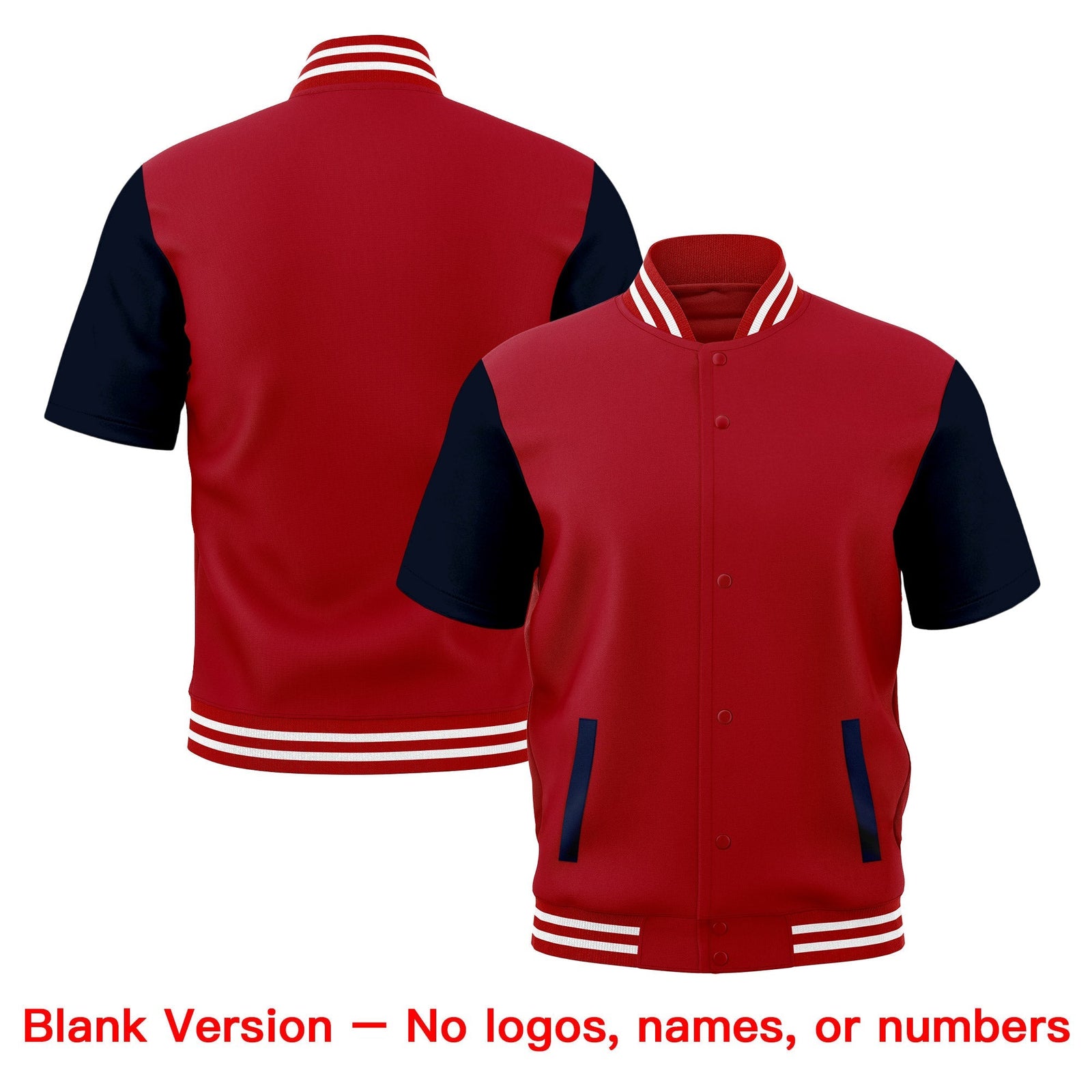 Custom Red Black Full-Snap Classic Style Jacket| KXKSHOP