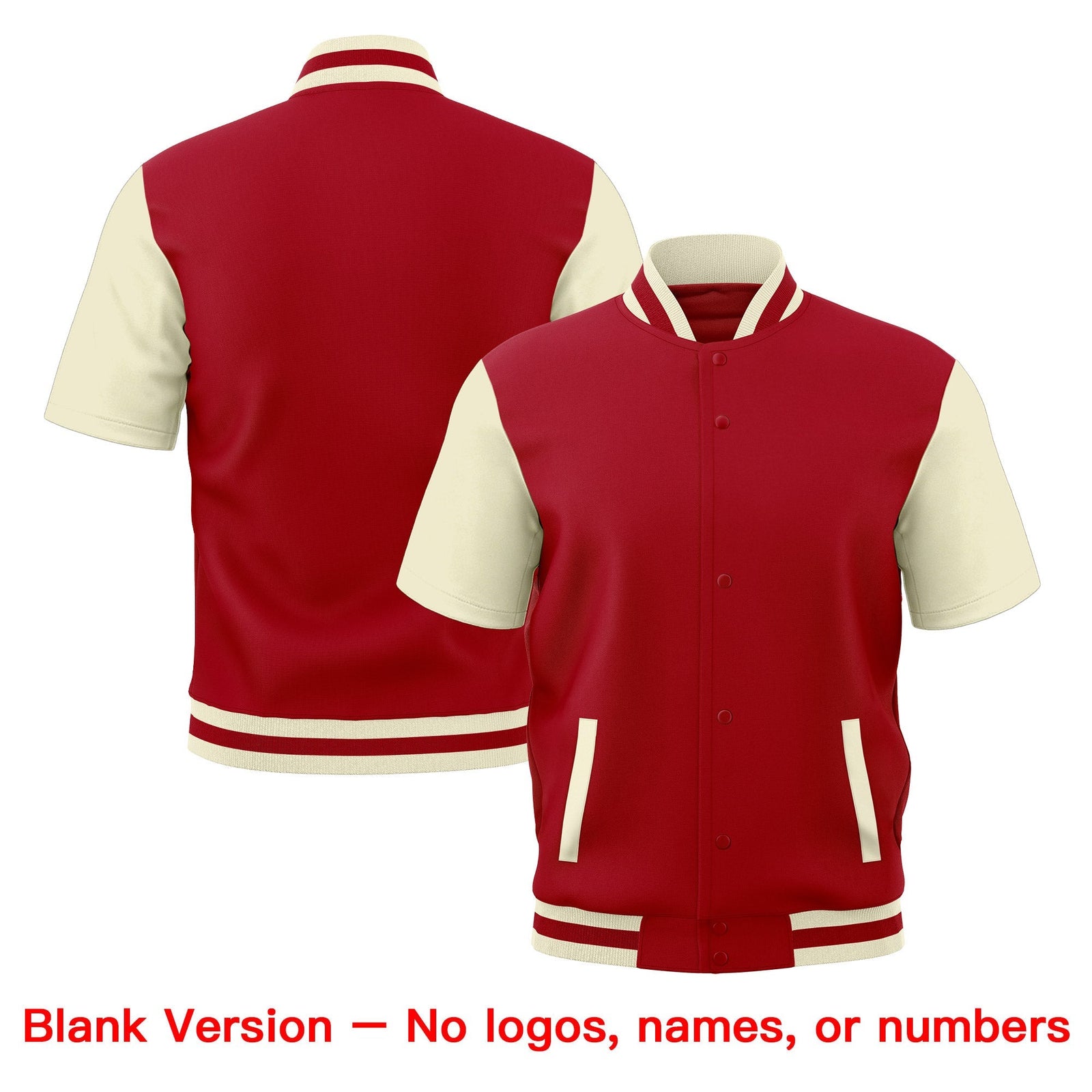 Custom Cream Red Full-Snap Classic Style Jacket| KXKSHOP