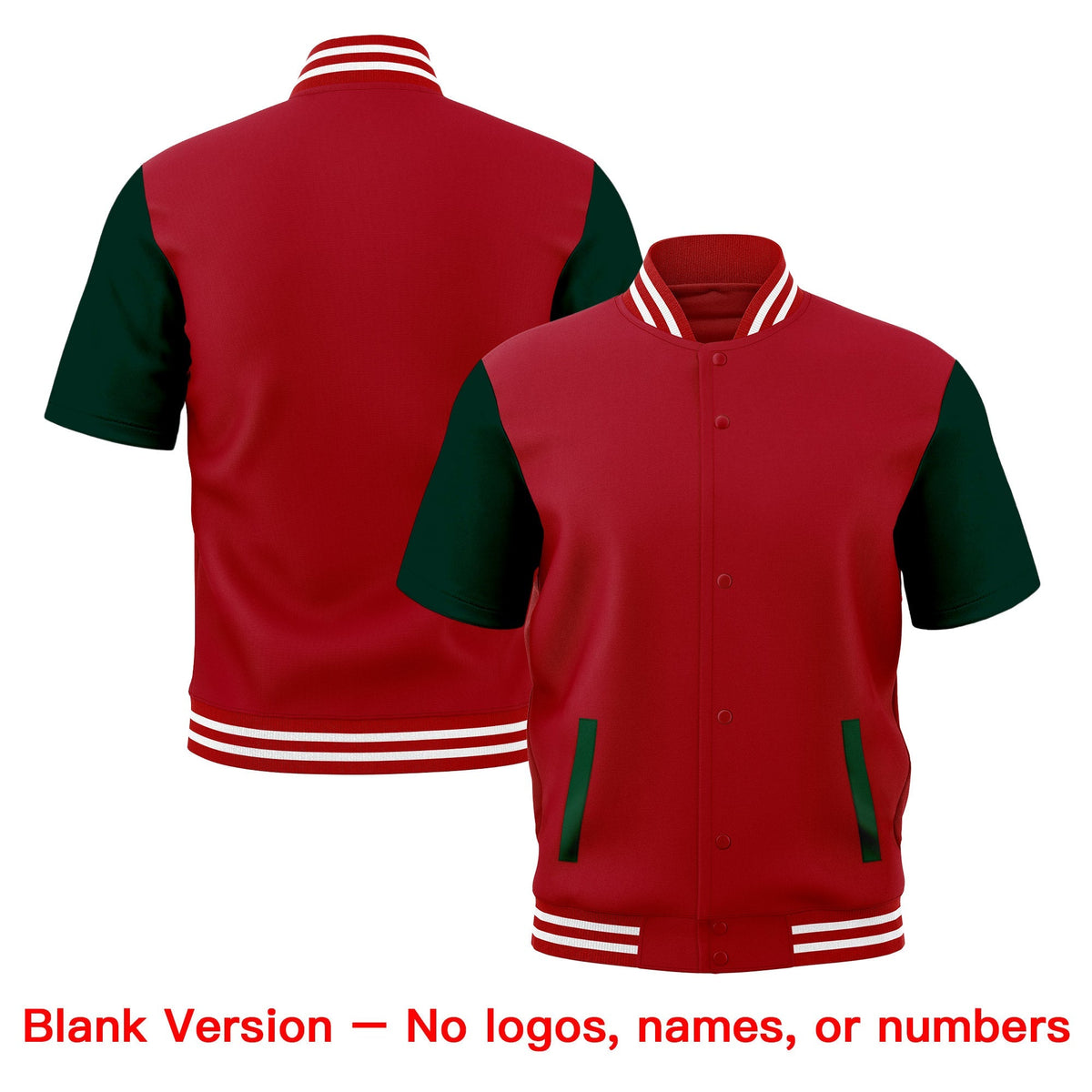 Custom Red White Full-Snap Classic Style Jacket| KXKSHOP