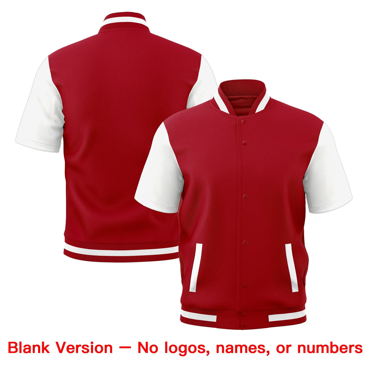 Custom White Red Full-Snap Classic Style Jacket| KXKSHOP