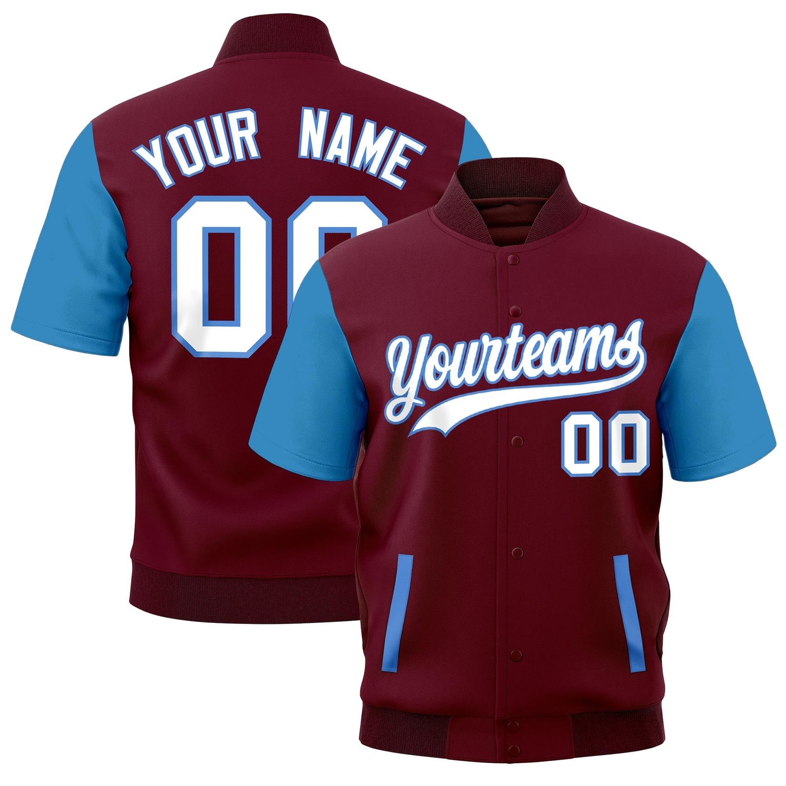 Custom Powder Blue Crimson Full-Snap Classic Style Jacket| KXKSHOP