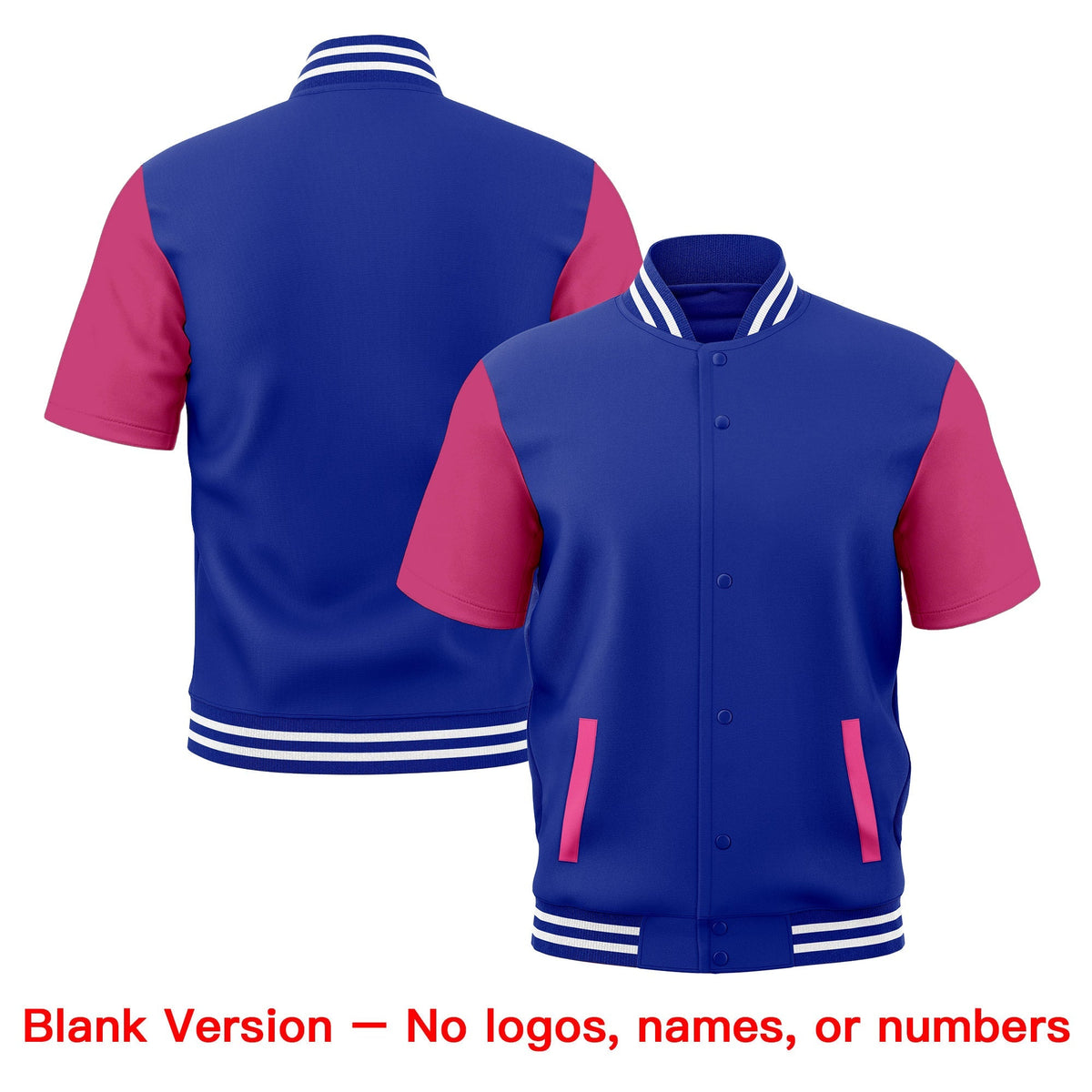 Custom Royal Blue White Full-Snap Classic Style Jacket| KXKSHOP